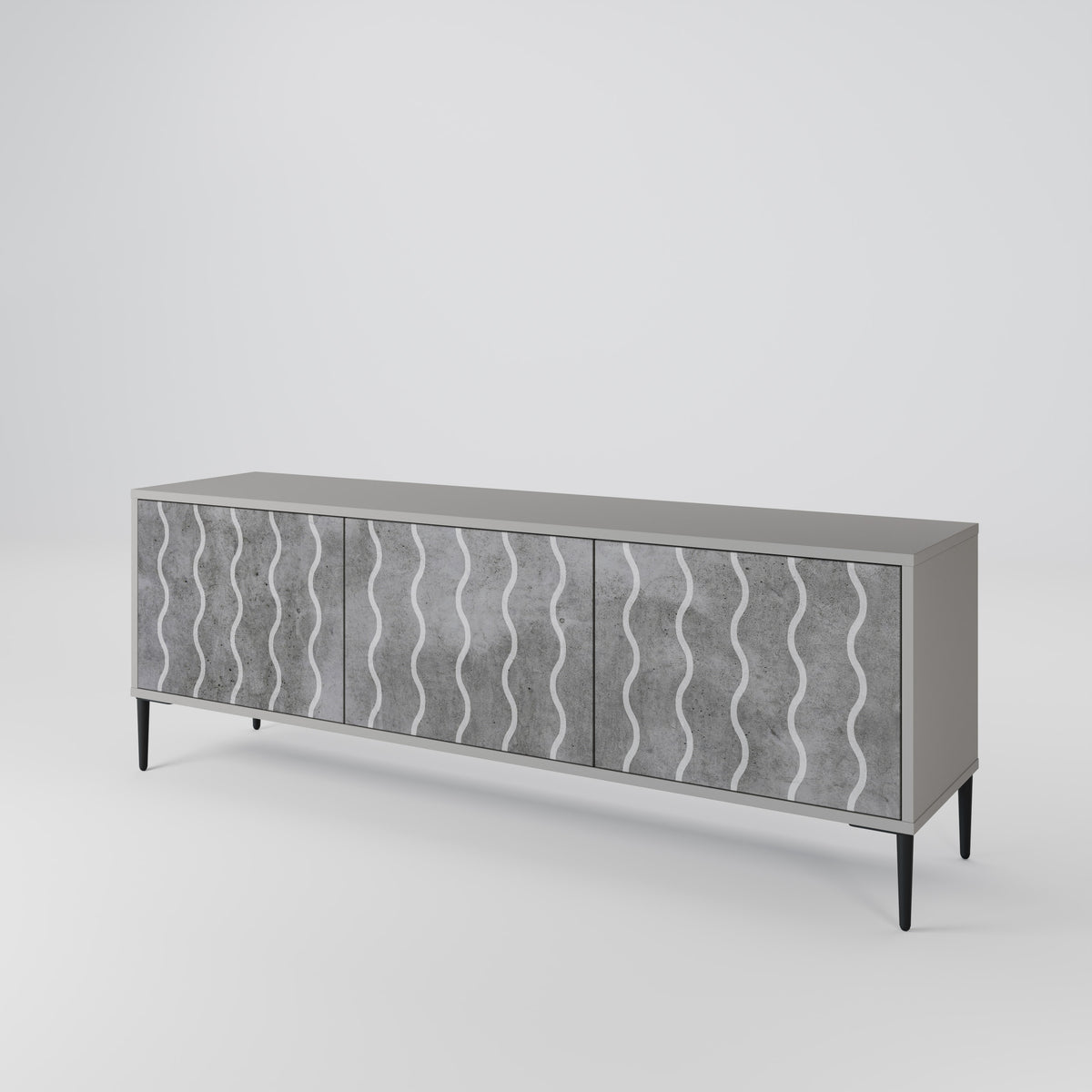 WAVES OF CONCRETE 3-Door TV Cabinet
