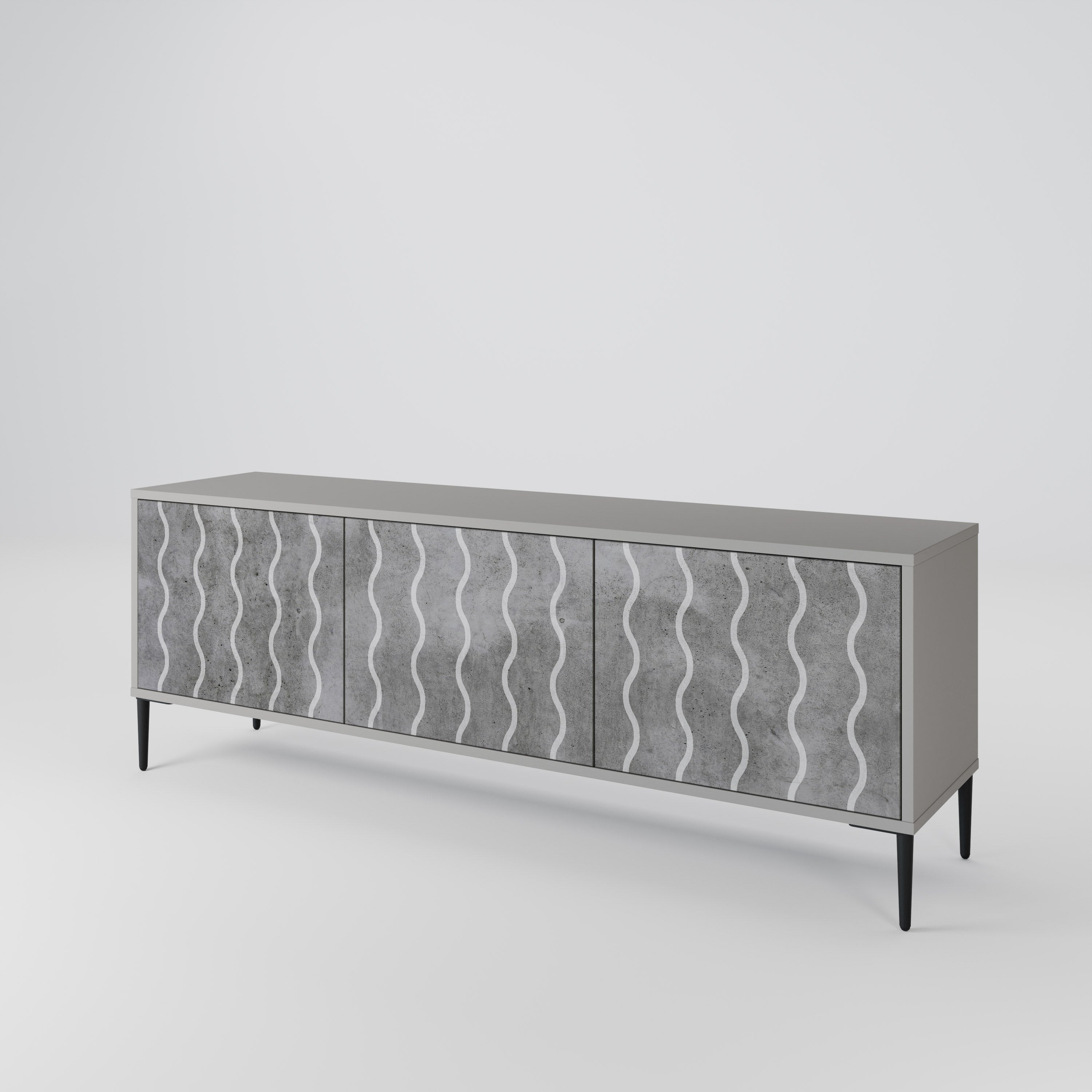 WAVES OF CONCRETE Mueble de TV de 3 Puertas