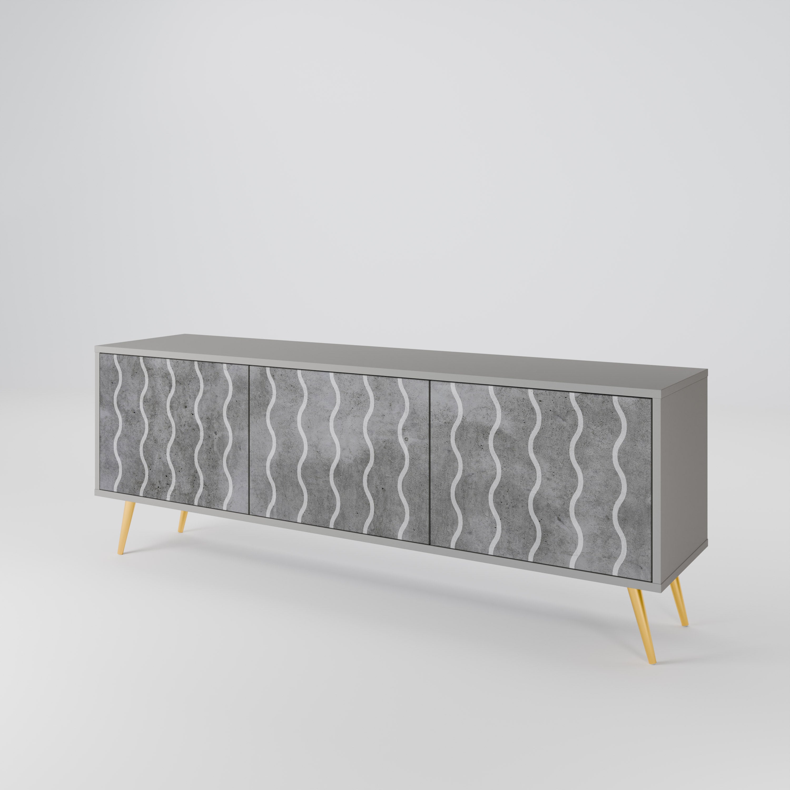 WAVES OF CONCRETE Mueble de TV de 3 Puertas