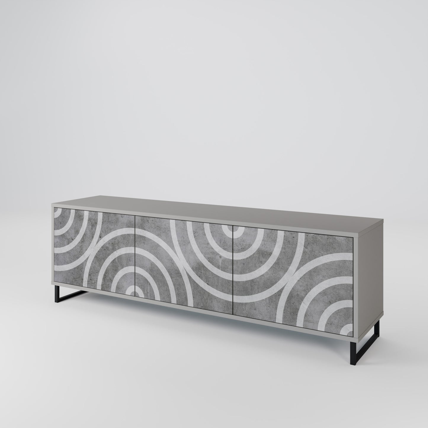CIRCLE CONCRETE 3-Door TV Cabinet