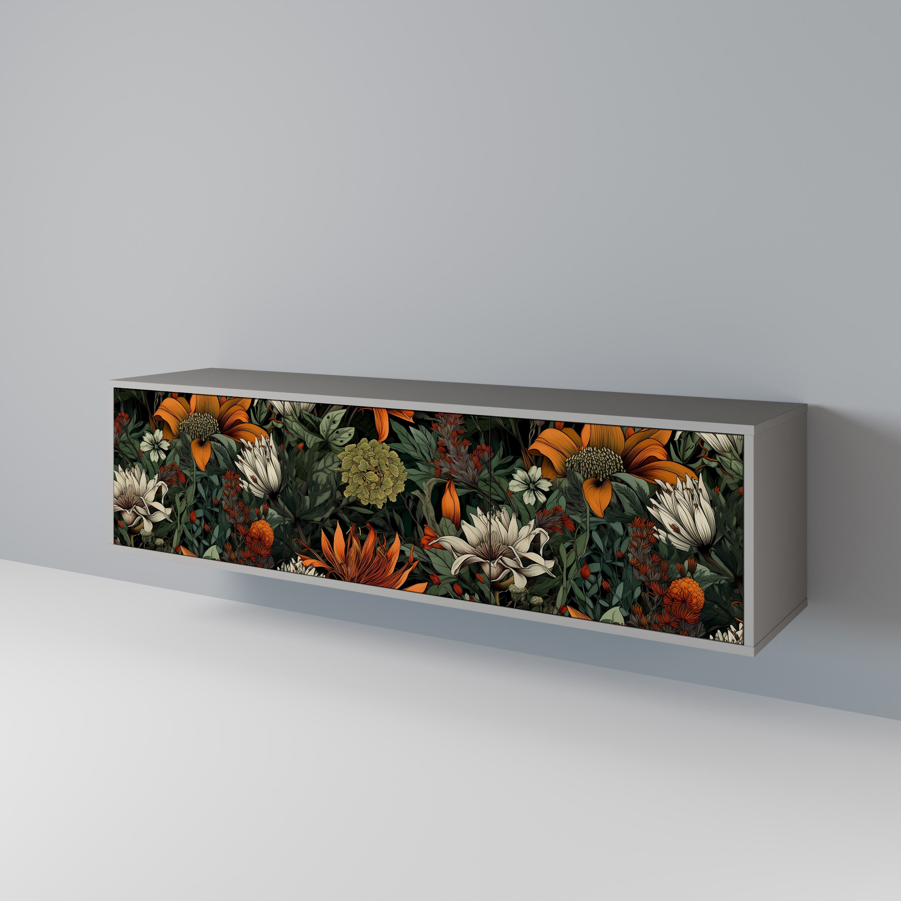 MIDNIGHT SPROUT Mueble de TV de 3 Puertas