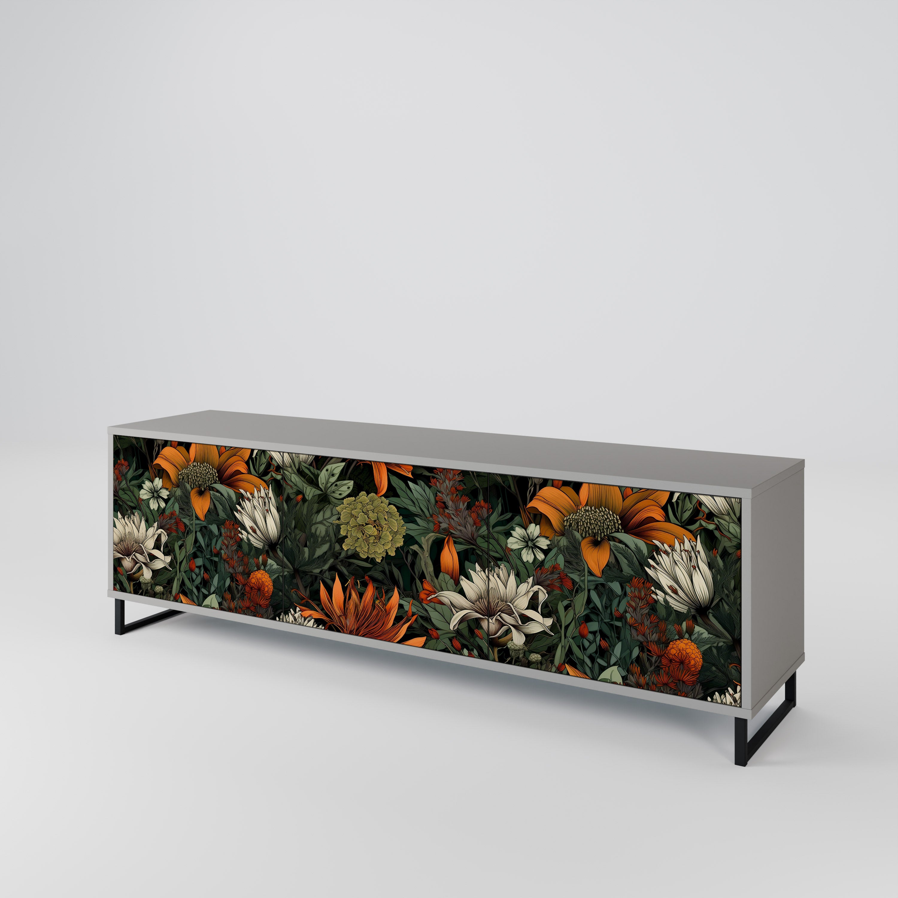 MIDNIGHT SPROUT Mueble de TV de 3 Puertas