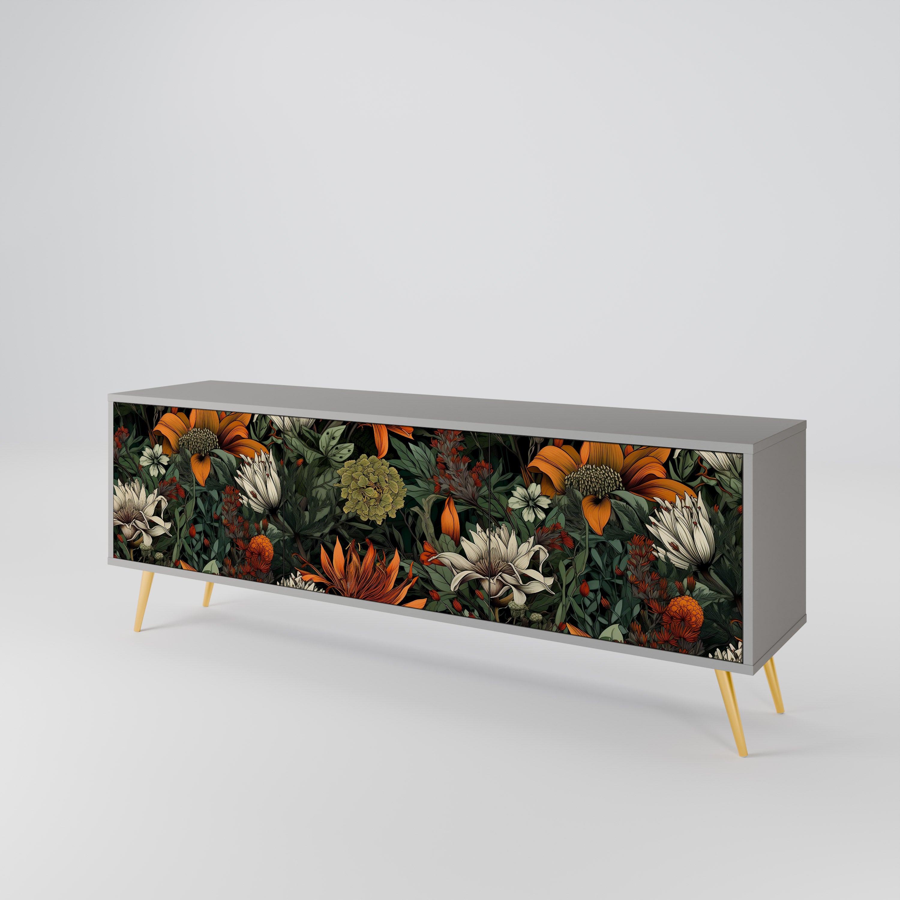 MIDNIGHT SPROUT Mueble de TV de 3 Puertas