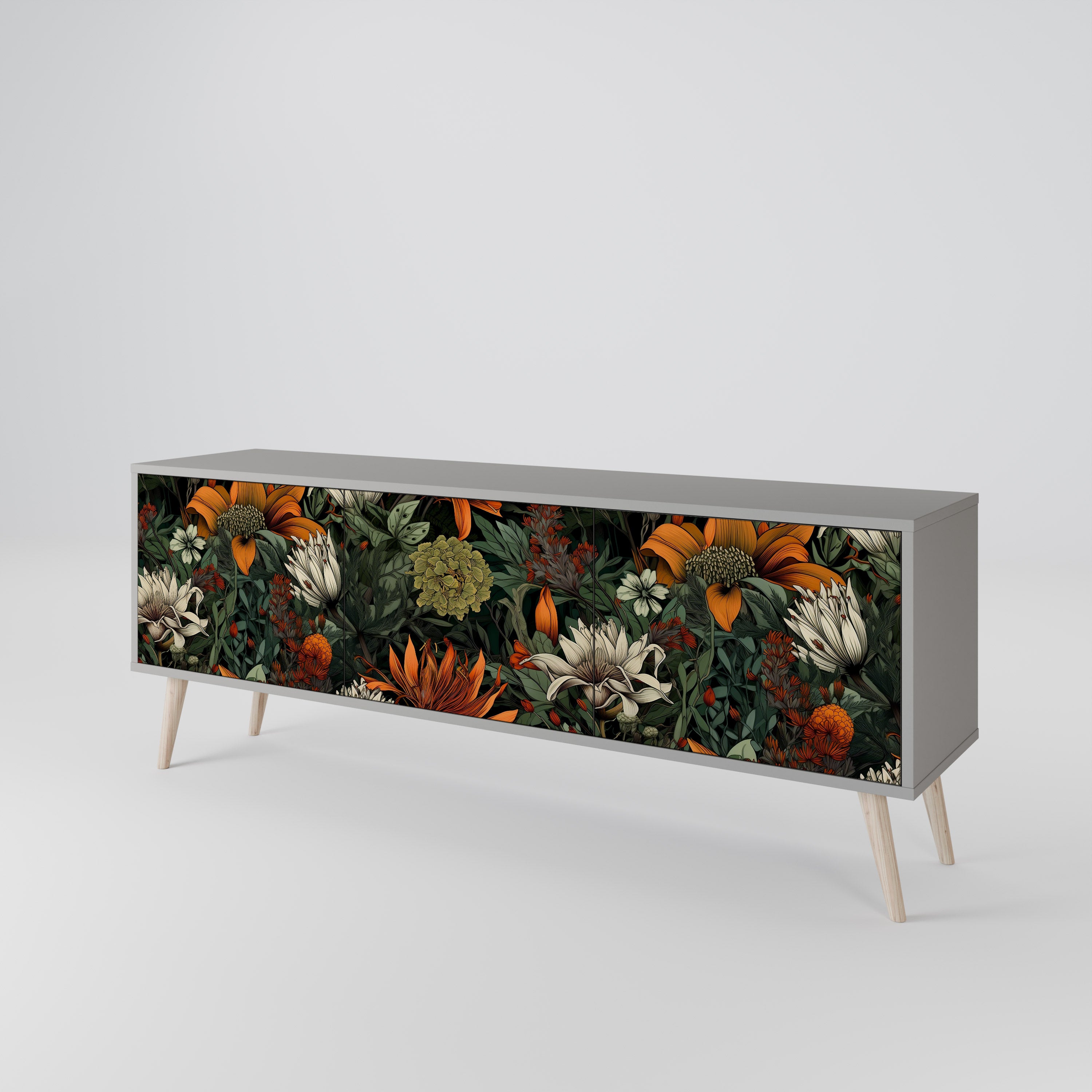 MIDNIGHT SPROUT Mueble de TV de 3 Puertas