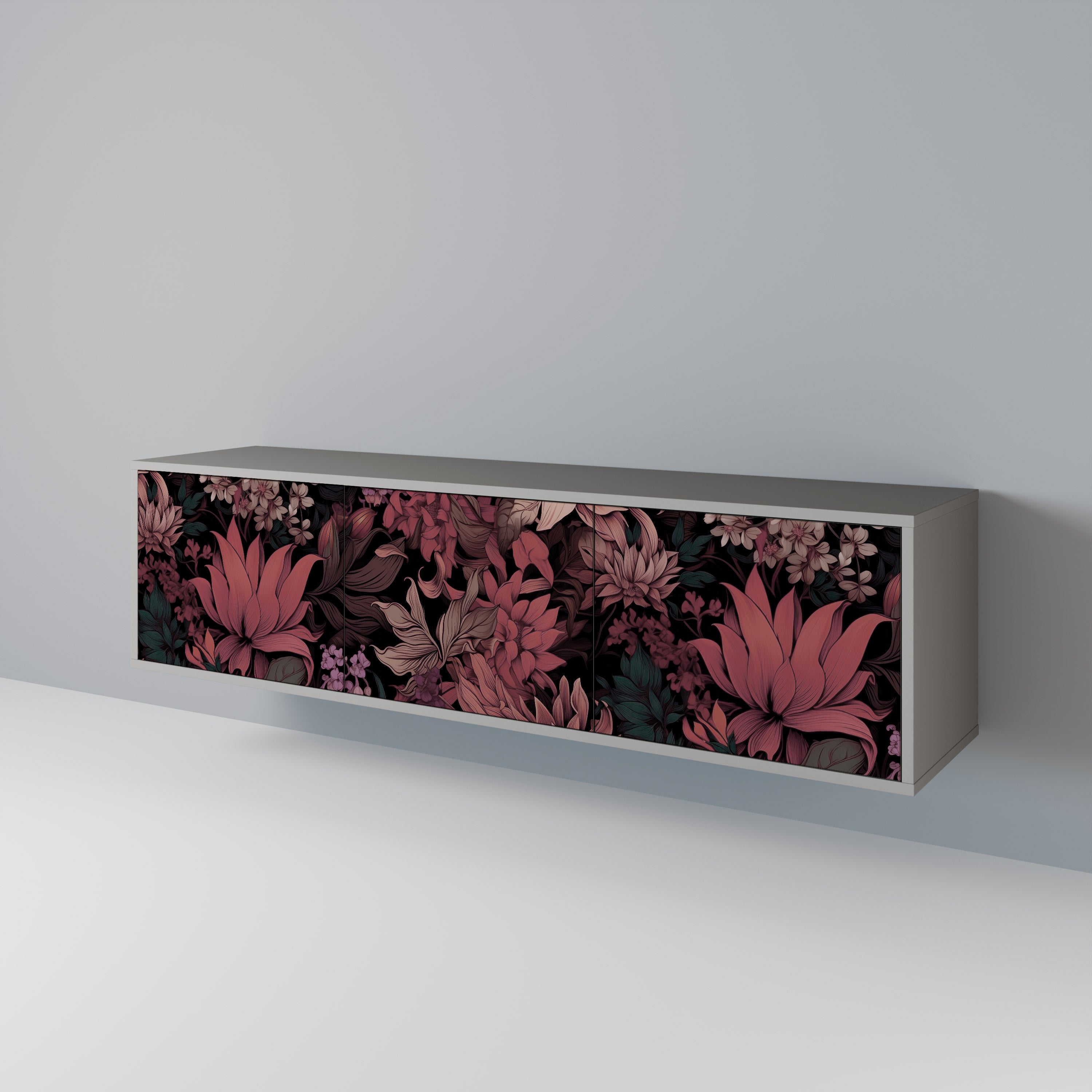 FLORAL WHISPER Mueble de TV de 3 Puertas