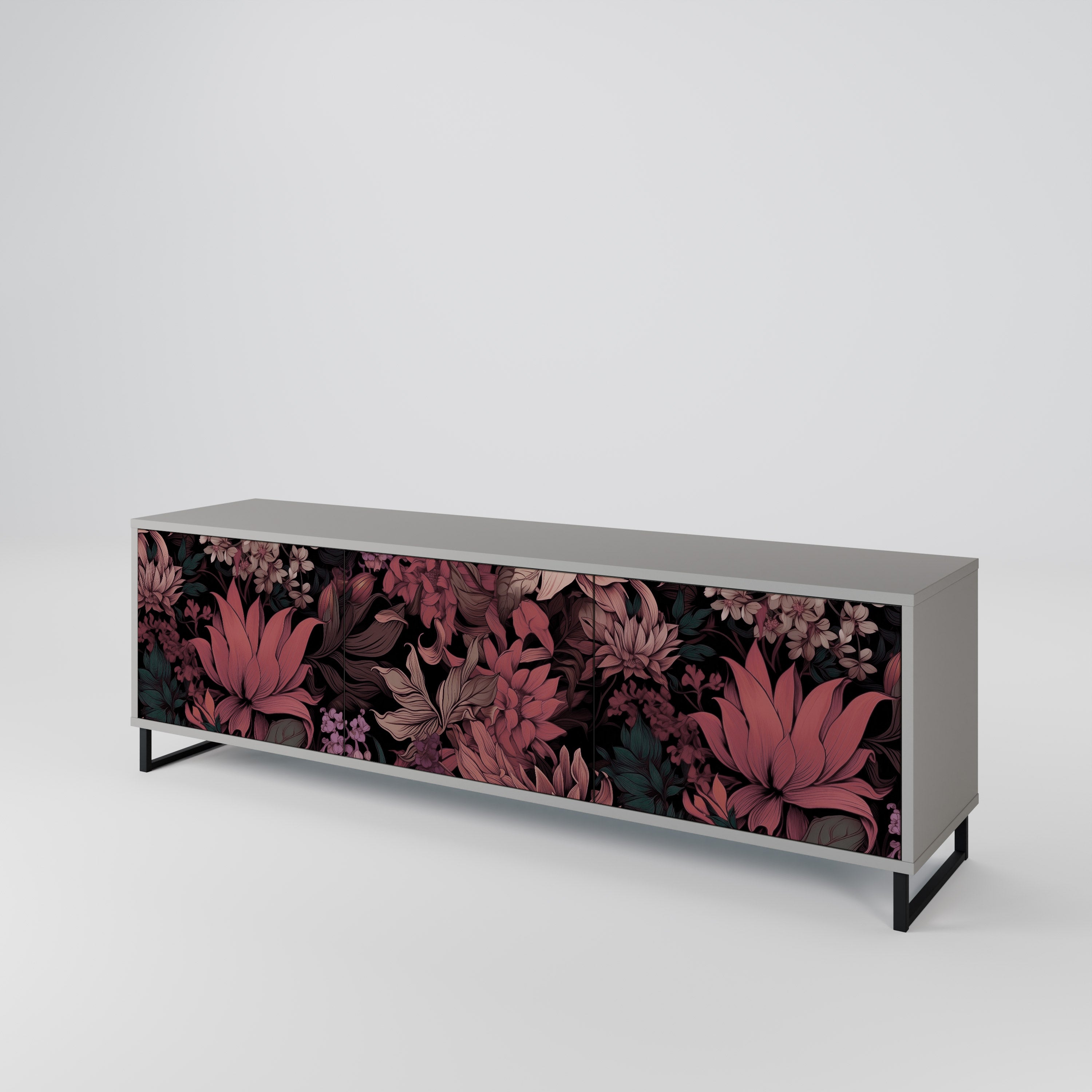 FLORAL WHISPER Mueble de TV de 3 Puertas
