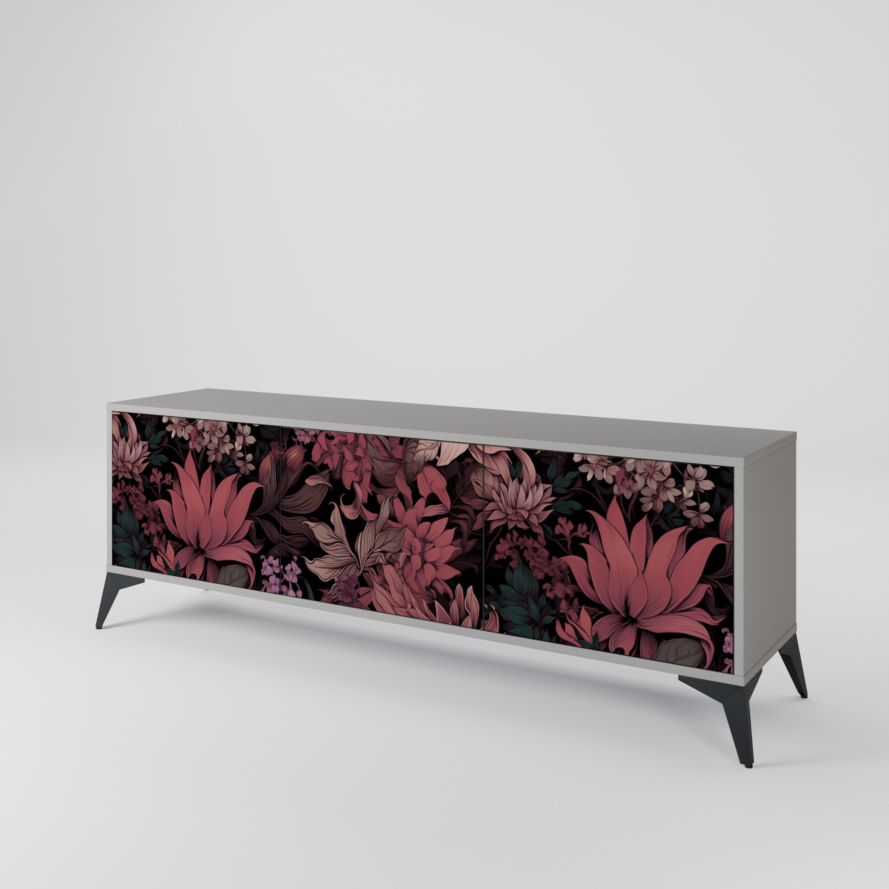FLORAL WHISPER Mueble de TV de 3 Puertas