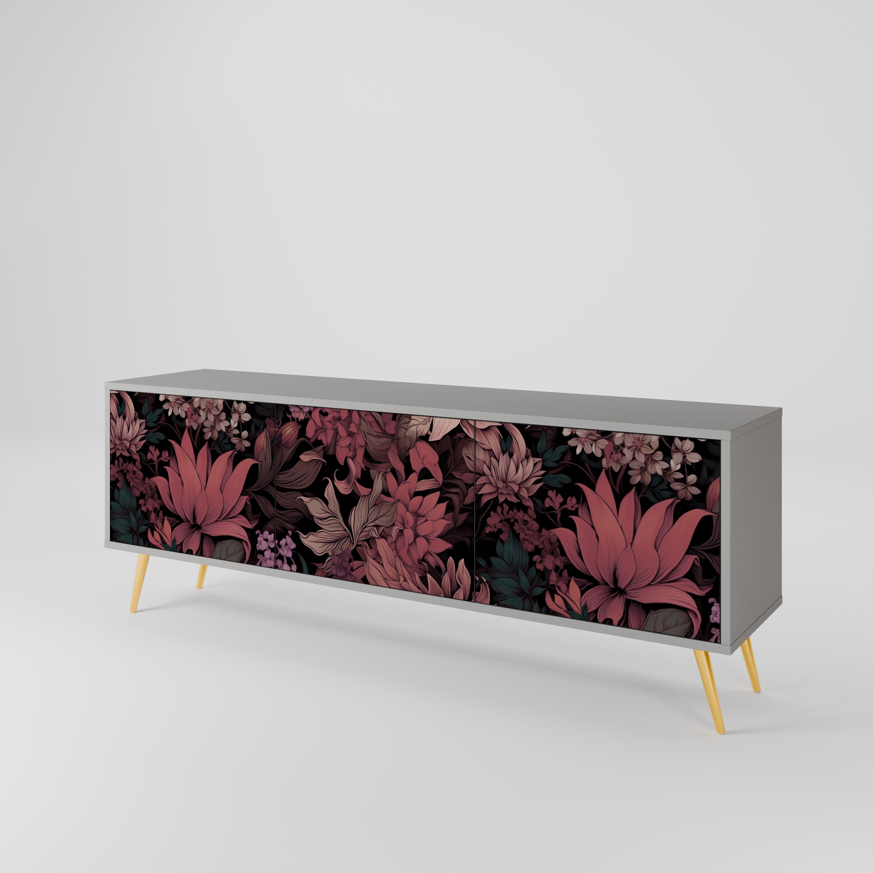 FLORAL WHISPER Mueble de TV de 3 Puertas