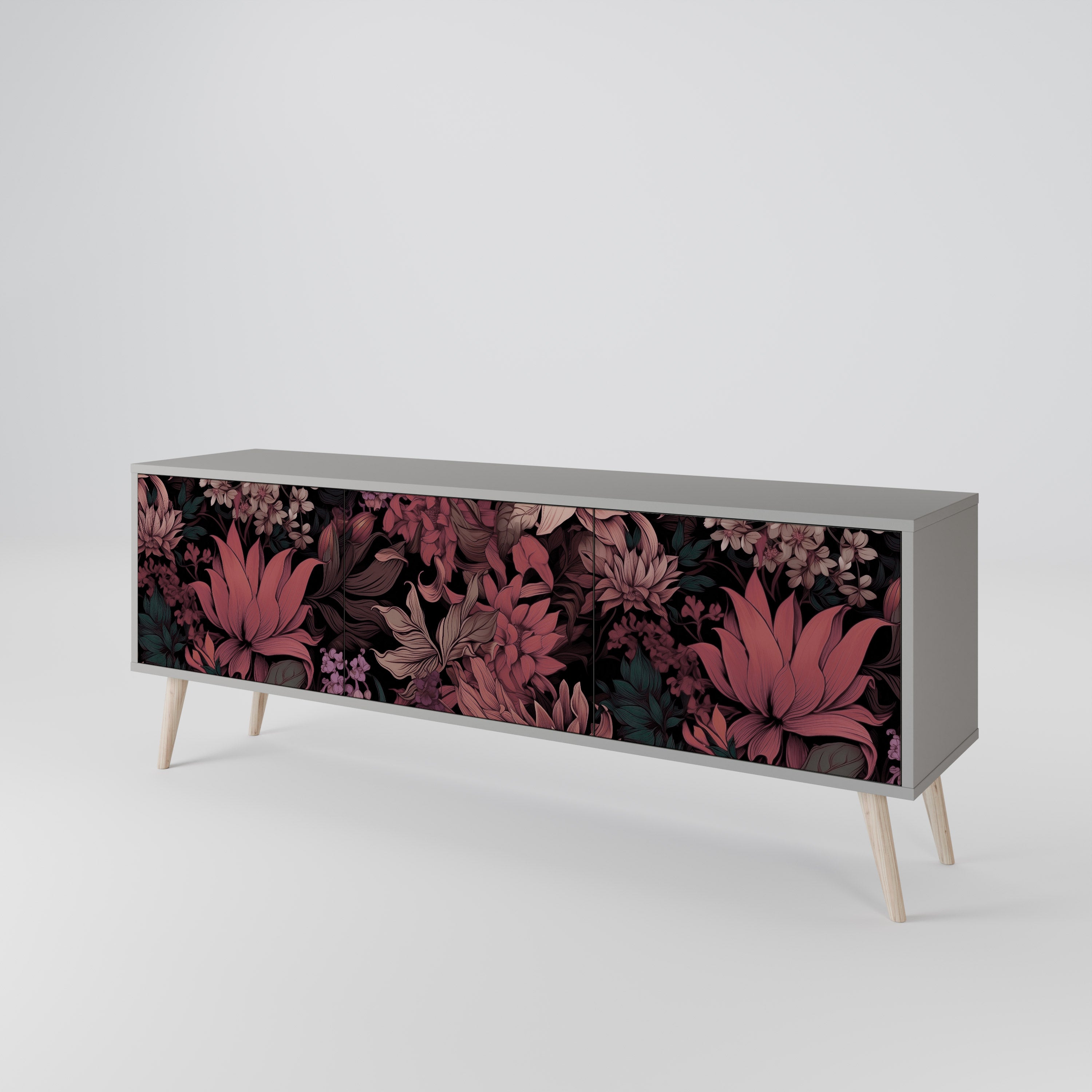 FLORAL WHISPER Mueble de TV de 3 Puertas