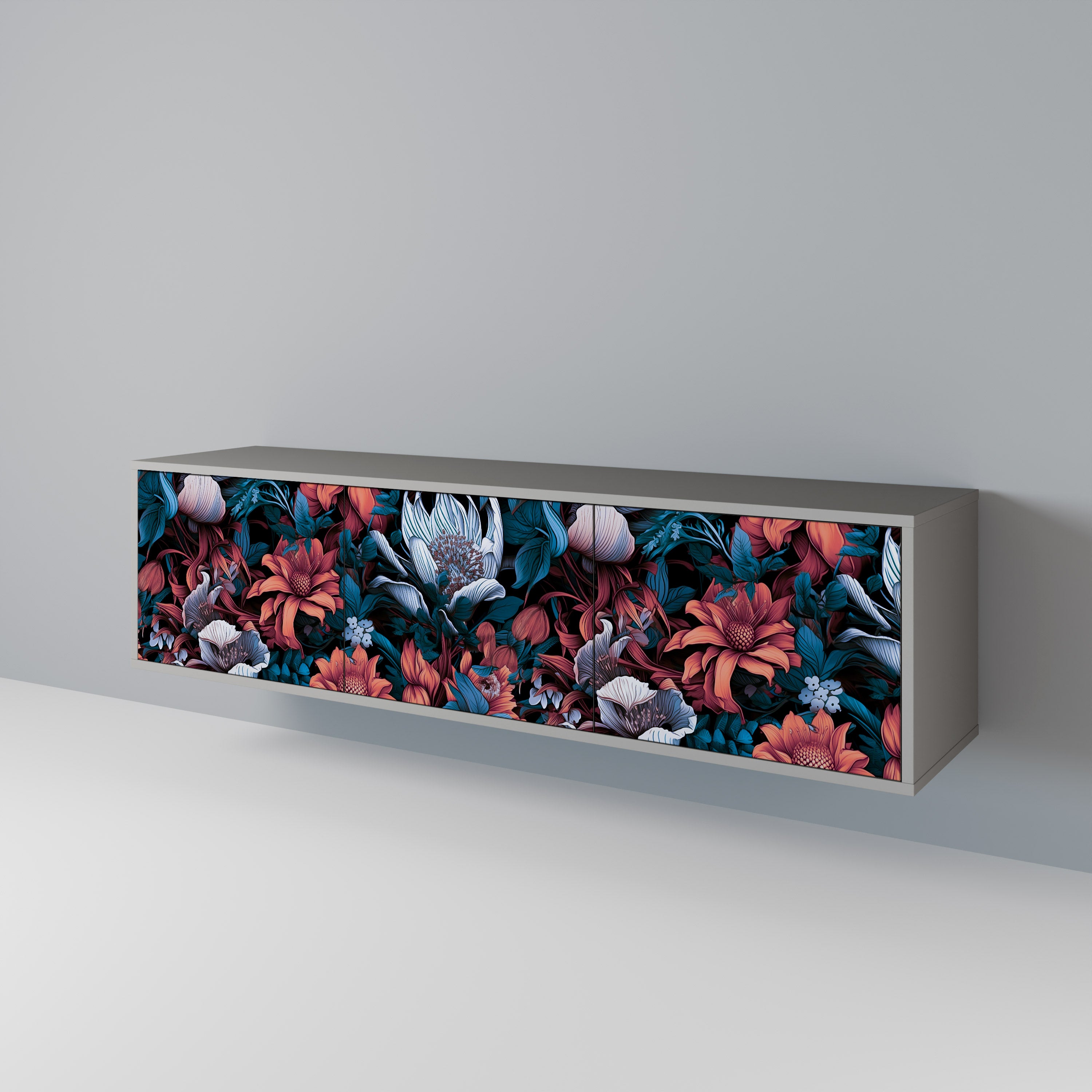 ETHEREAL BLOSSOMS Mueble de TV de 3 Puertas