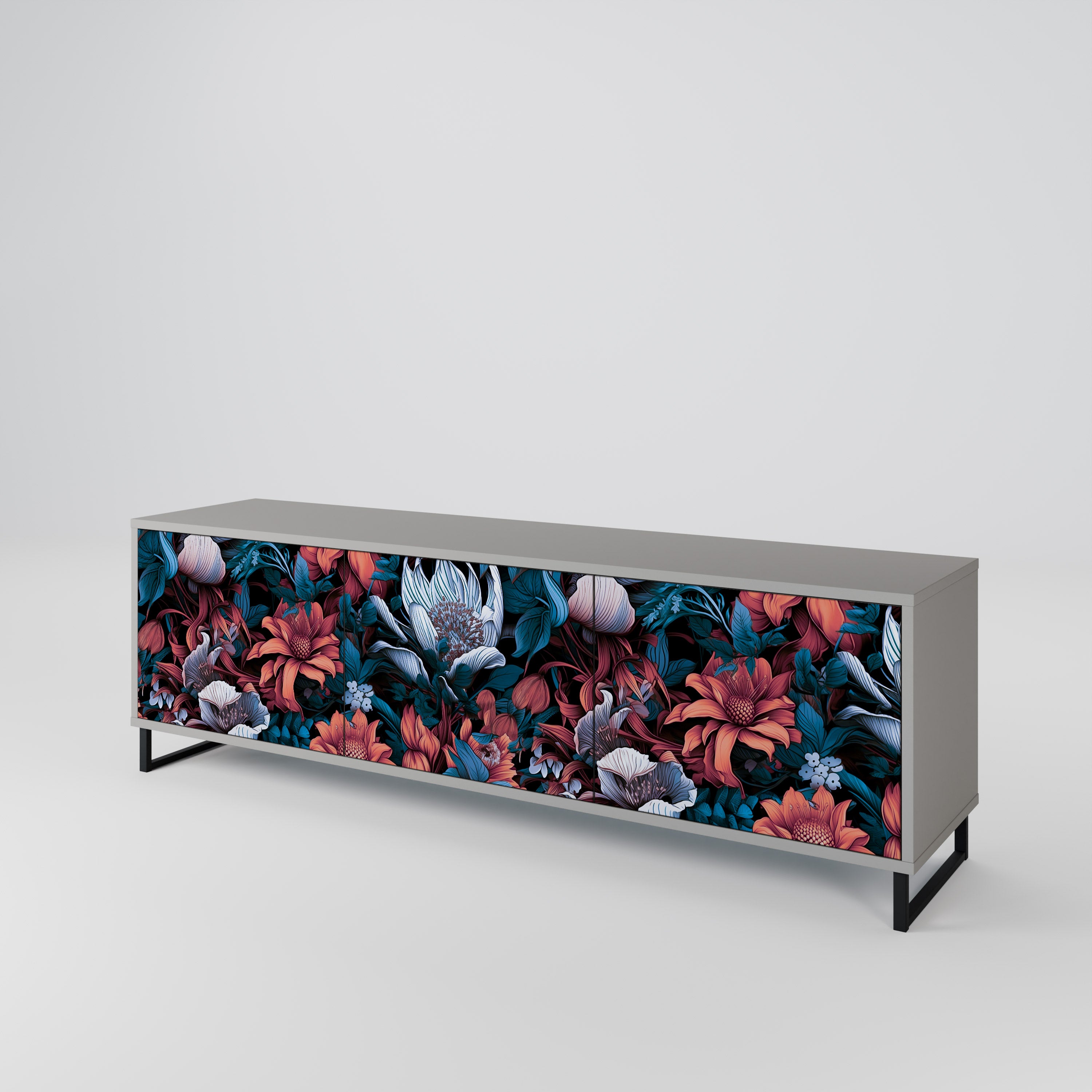 ETHEREAL BLOSSOMS Mueble de TV de 3 Puertas