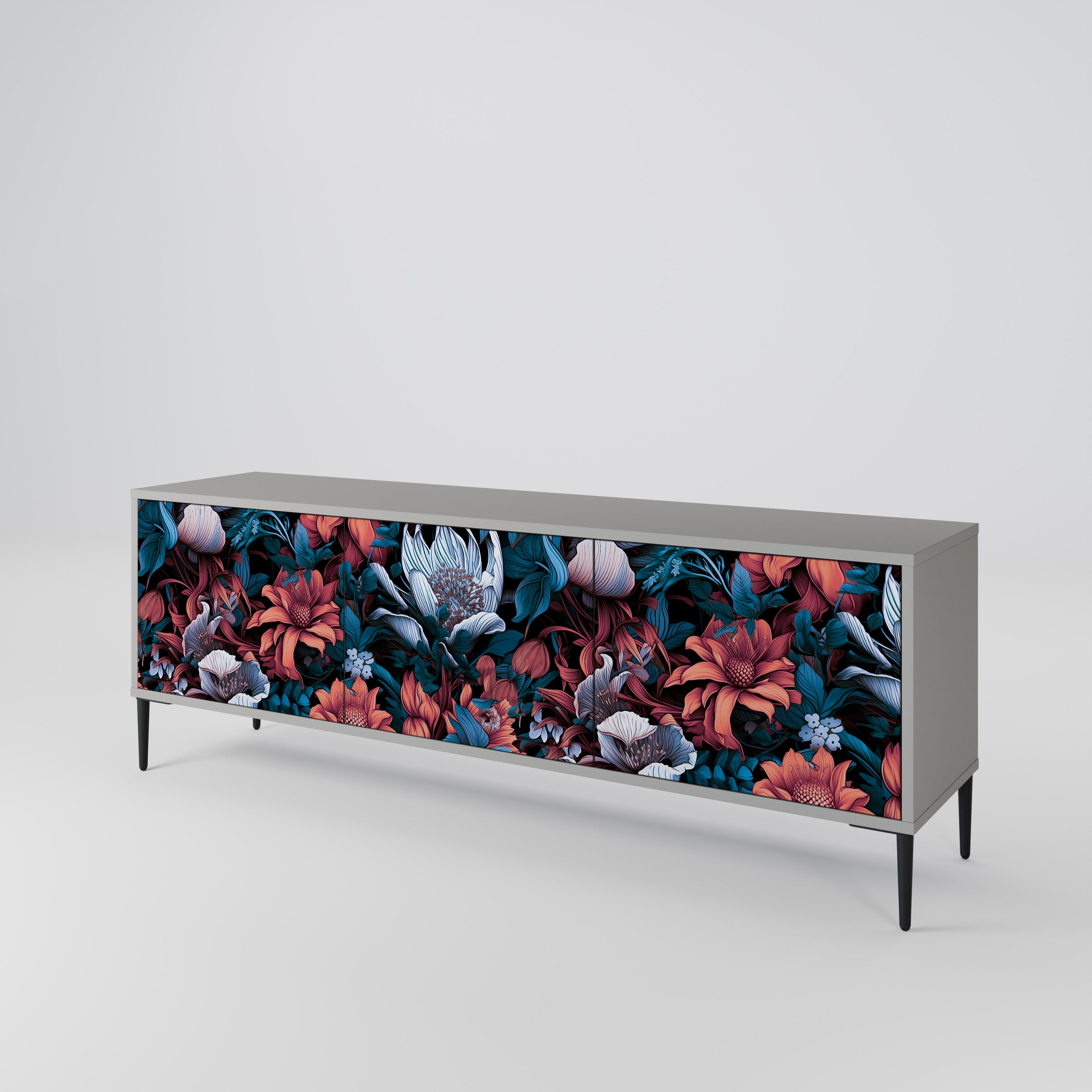ETHEREAL BLOSSOMS Mueble de TV de 3 Puertas