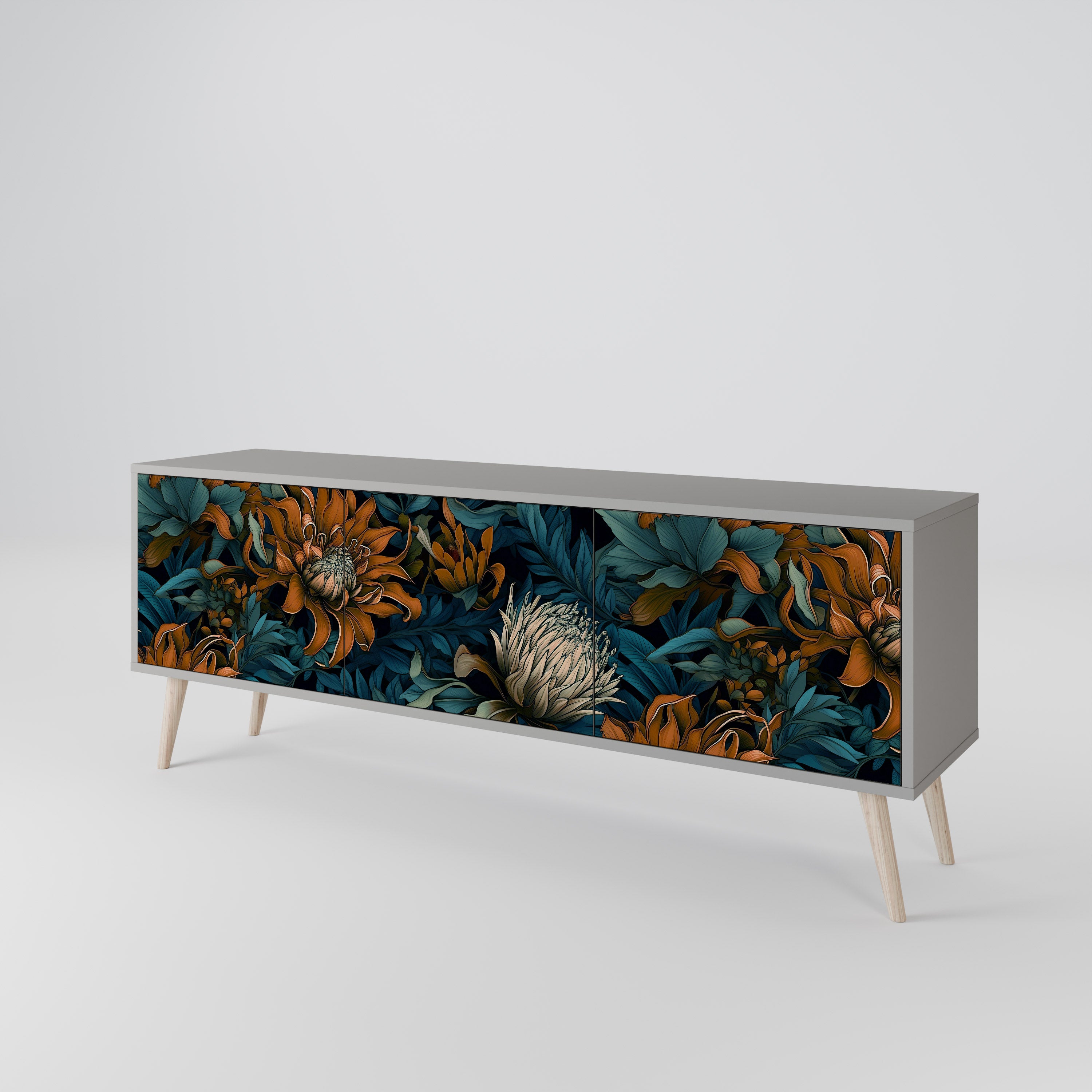 MORNING BLOOM Mueble de TV de 3 Puertas
