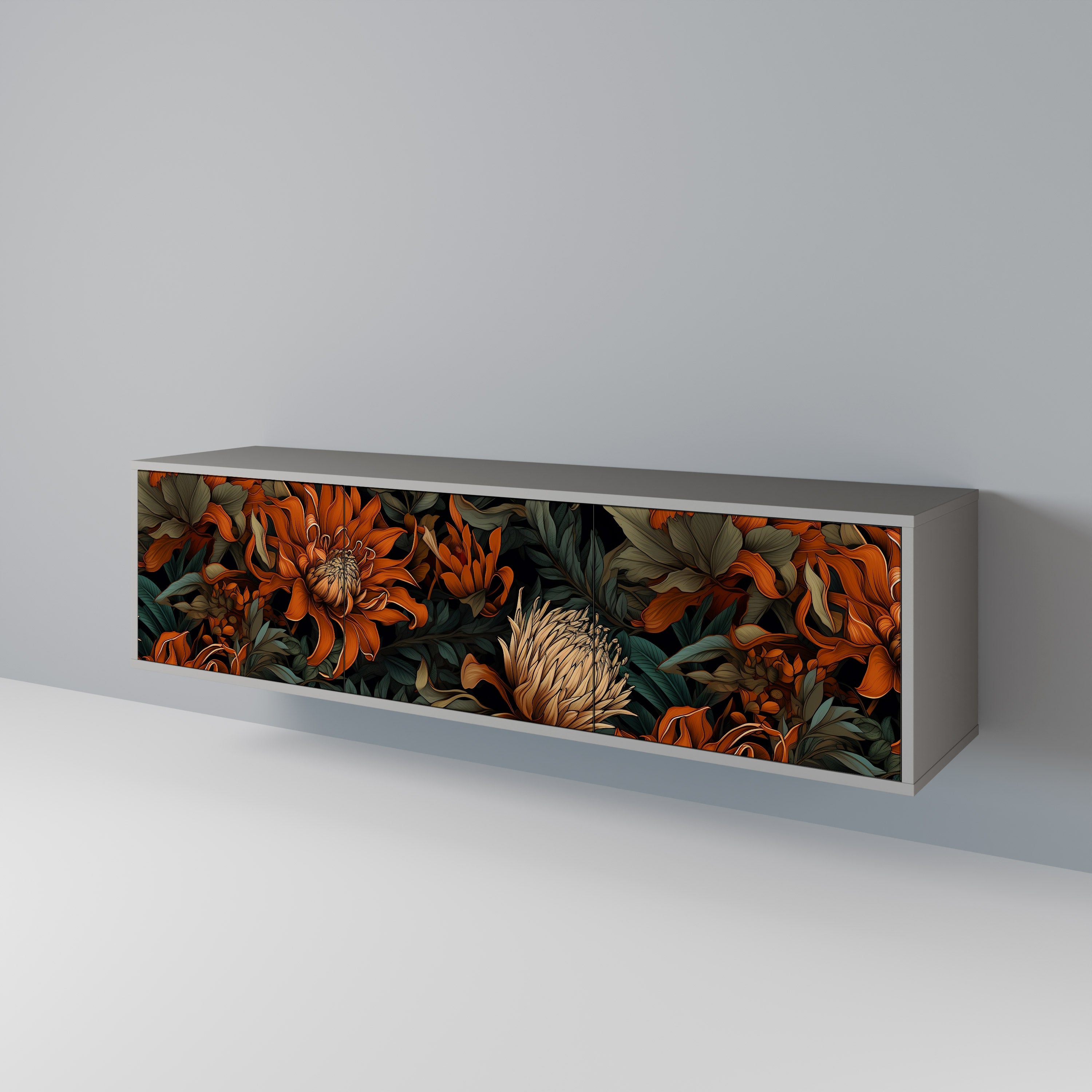 DAWN BLOOM Mueble de TV de 3 Puertas