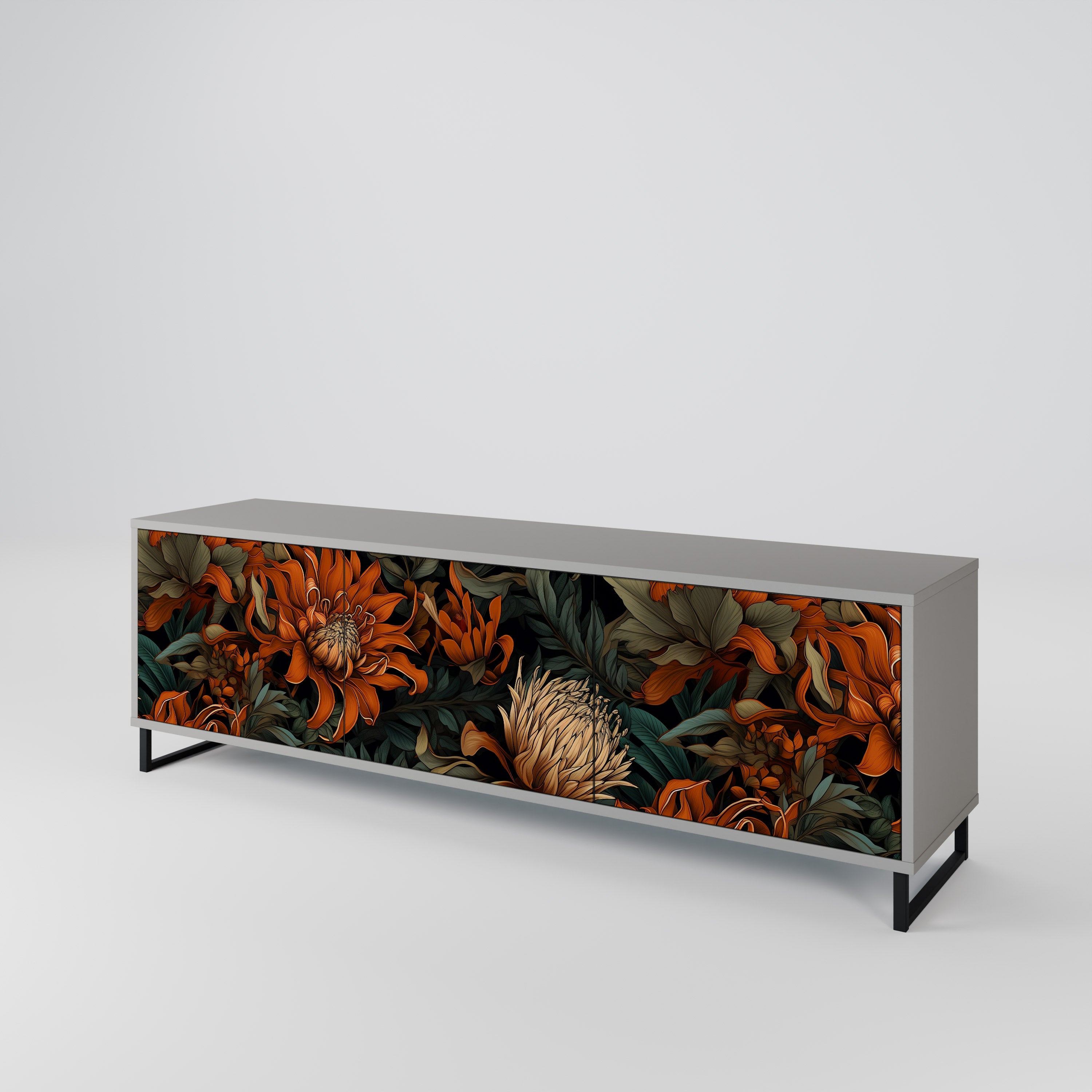 DAWN BLOOM Mueble de TV de 3 Puertas
