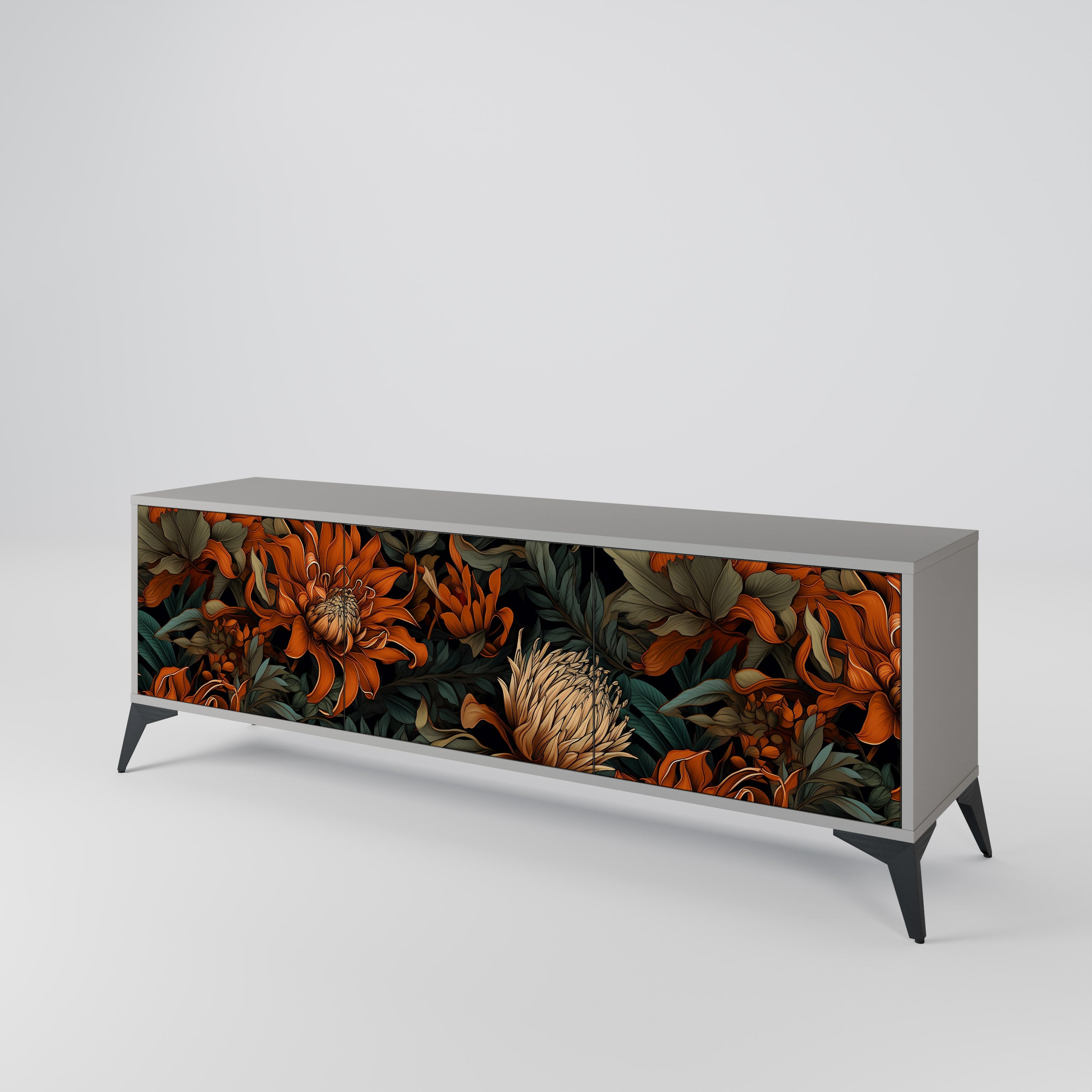 DAWN BLOOM Mueble de TV de 3 Puertas