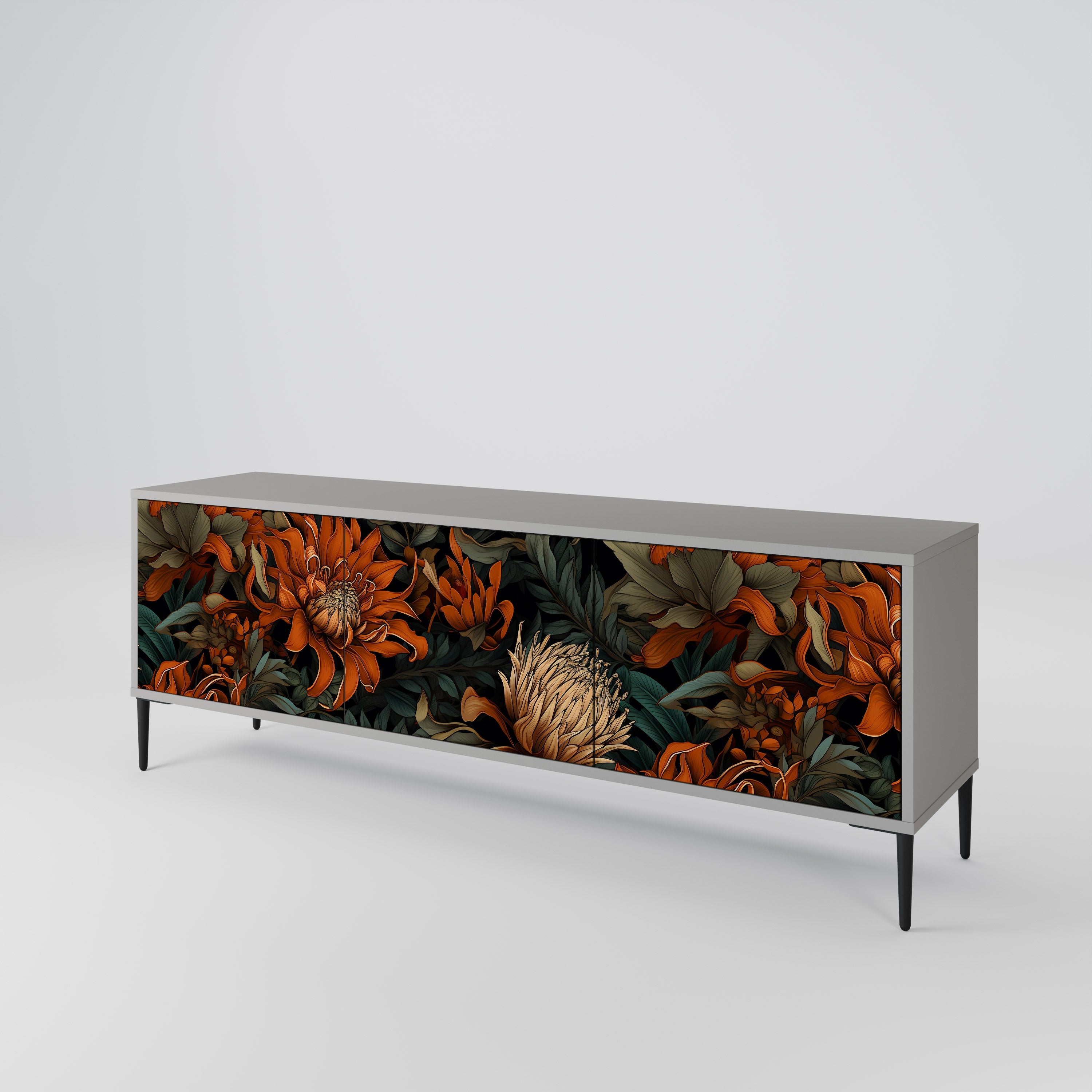 DAWN BLOOM Mueble de TV de 3 Puertas