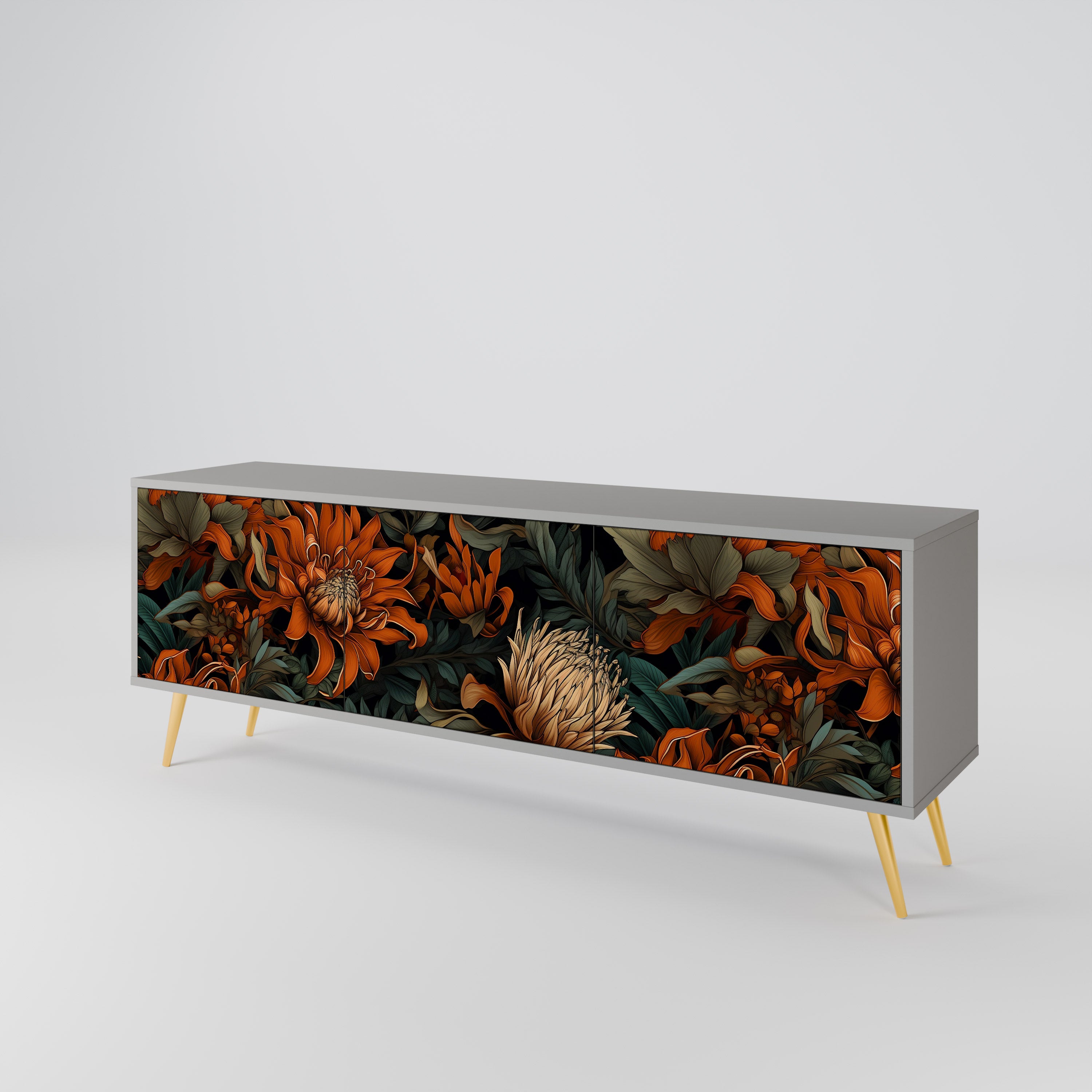 DAWN BLOOM Mueble de TV de 3 Puertas