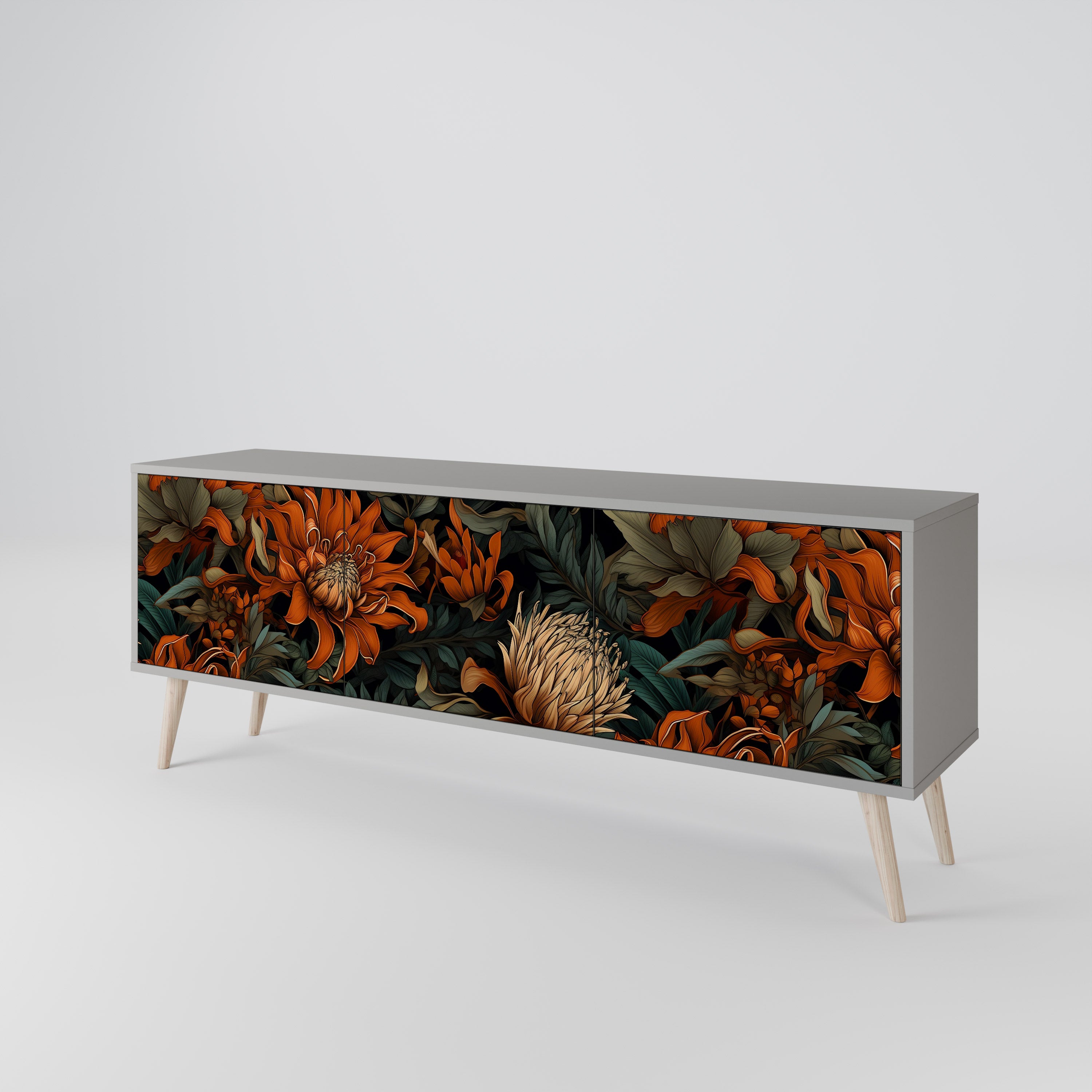 DAWN BLOOM Mueble de TV de 3 Puertas