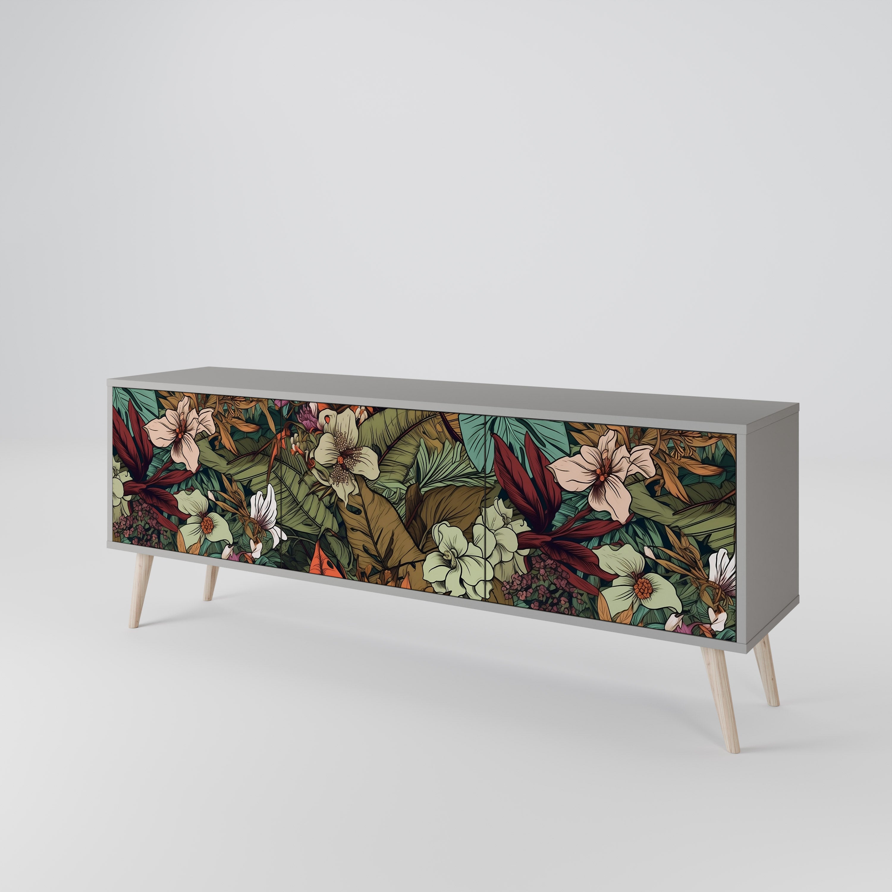 BOTANICAL EMERGENCE 3-türiges TV-Lowboard