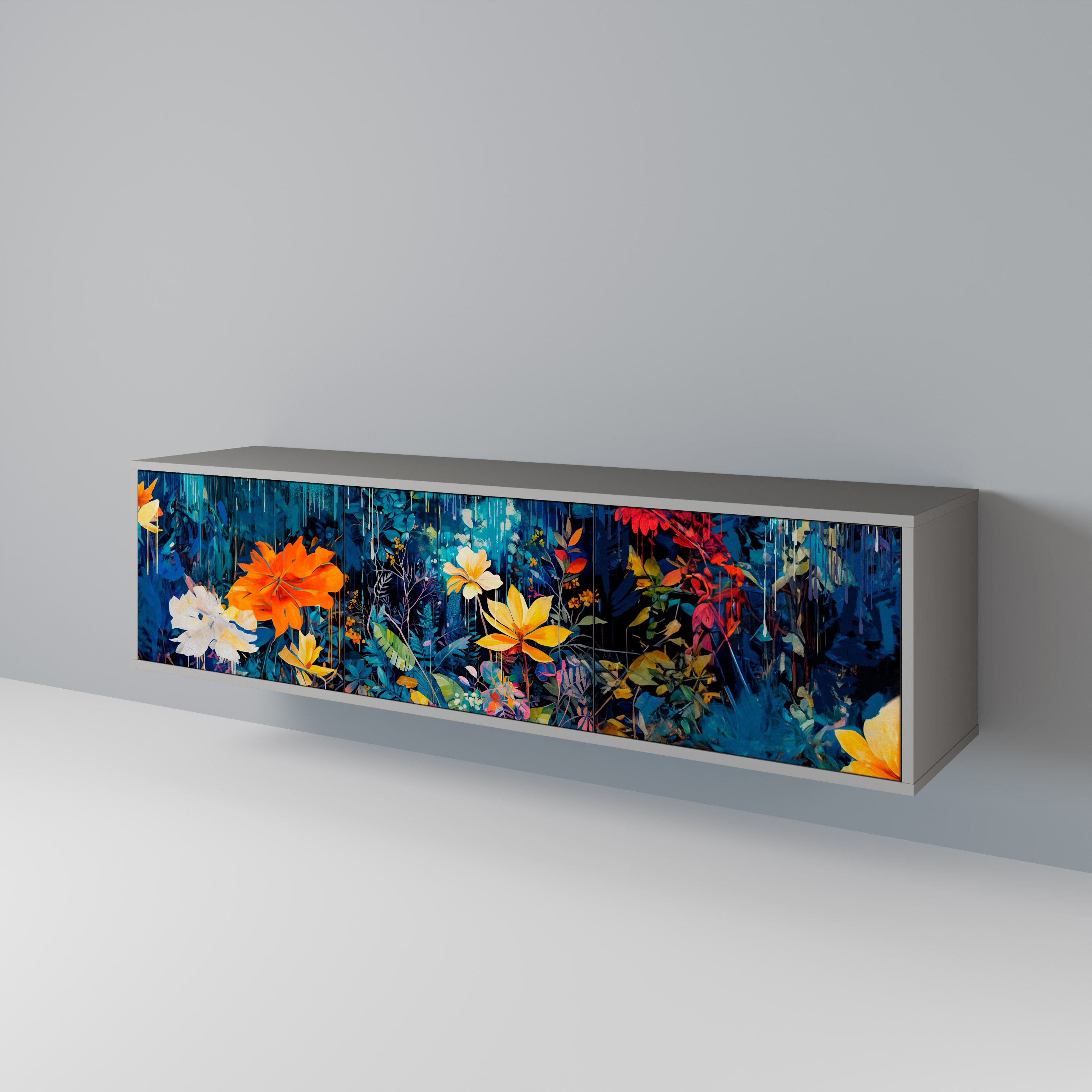MIDNIGHT BLOSSOM 3-türiges TV-Lowboard