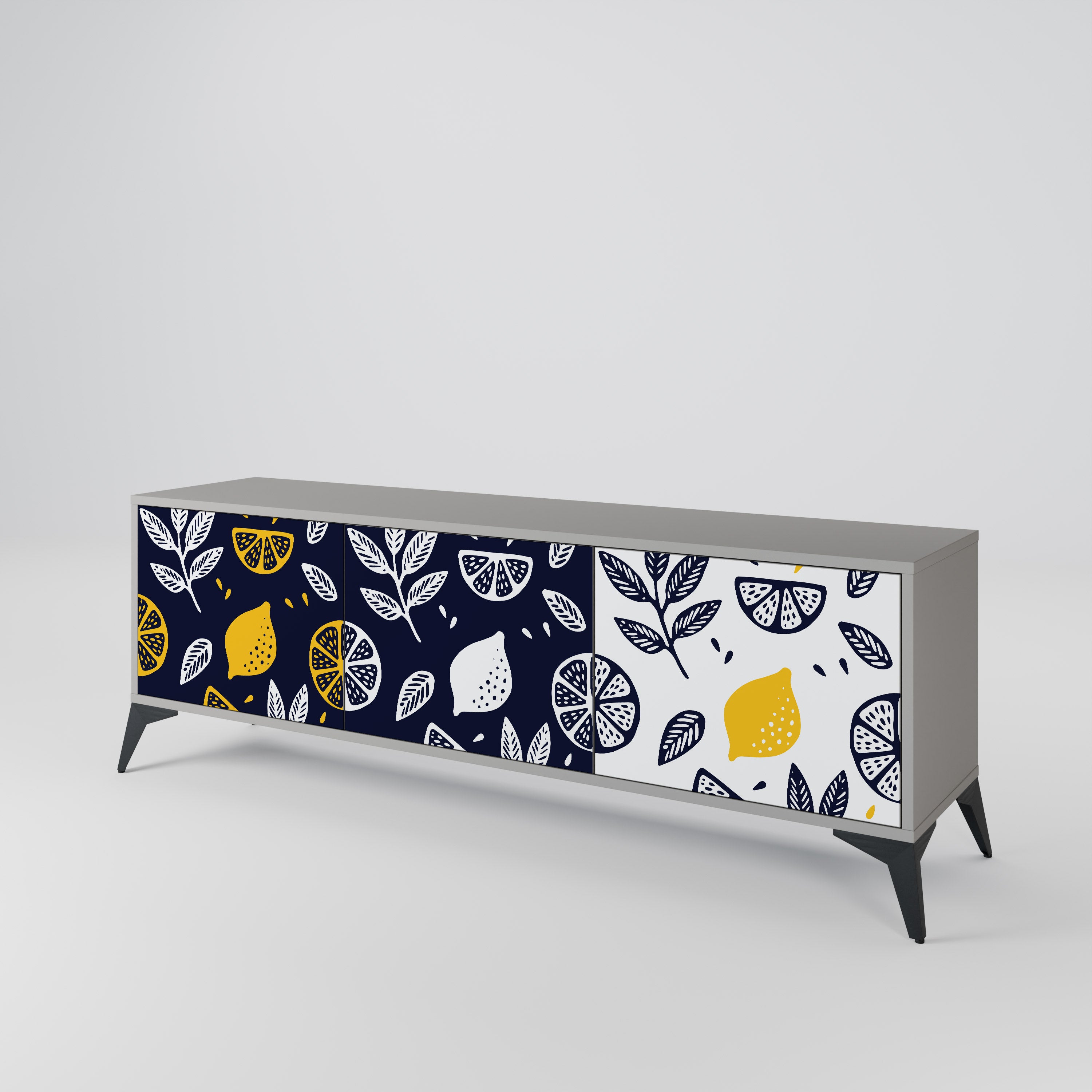 CITRUS BLACK AND WHITE 3-türiges TV-Lowboard