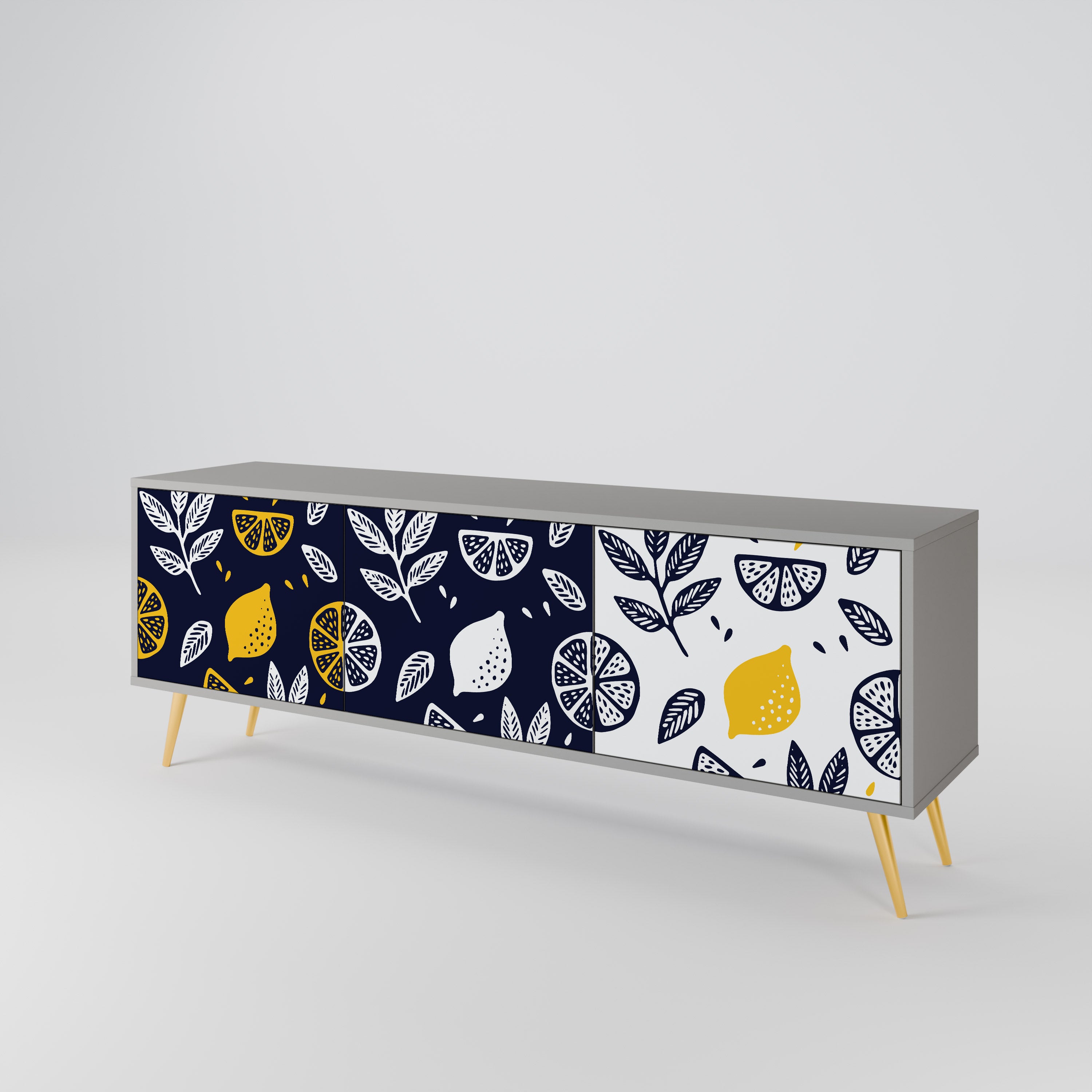 CITRUS BLACK AND WHITE 3-türiges TV-Lowboard