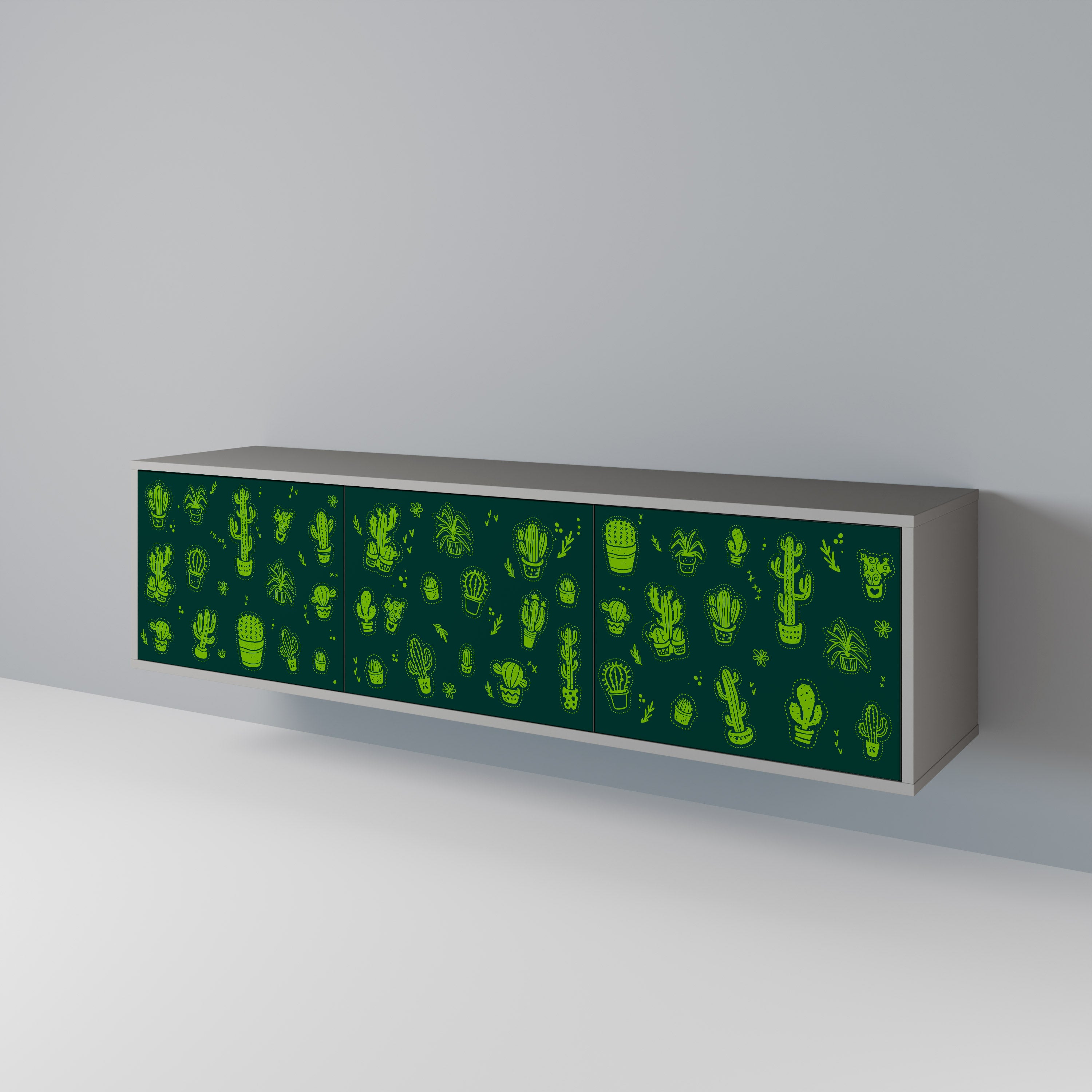 DESERT GREEN Třídveřový TV stolek