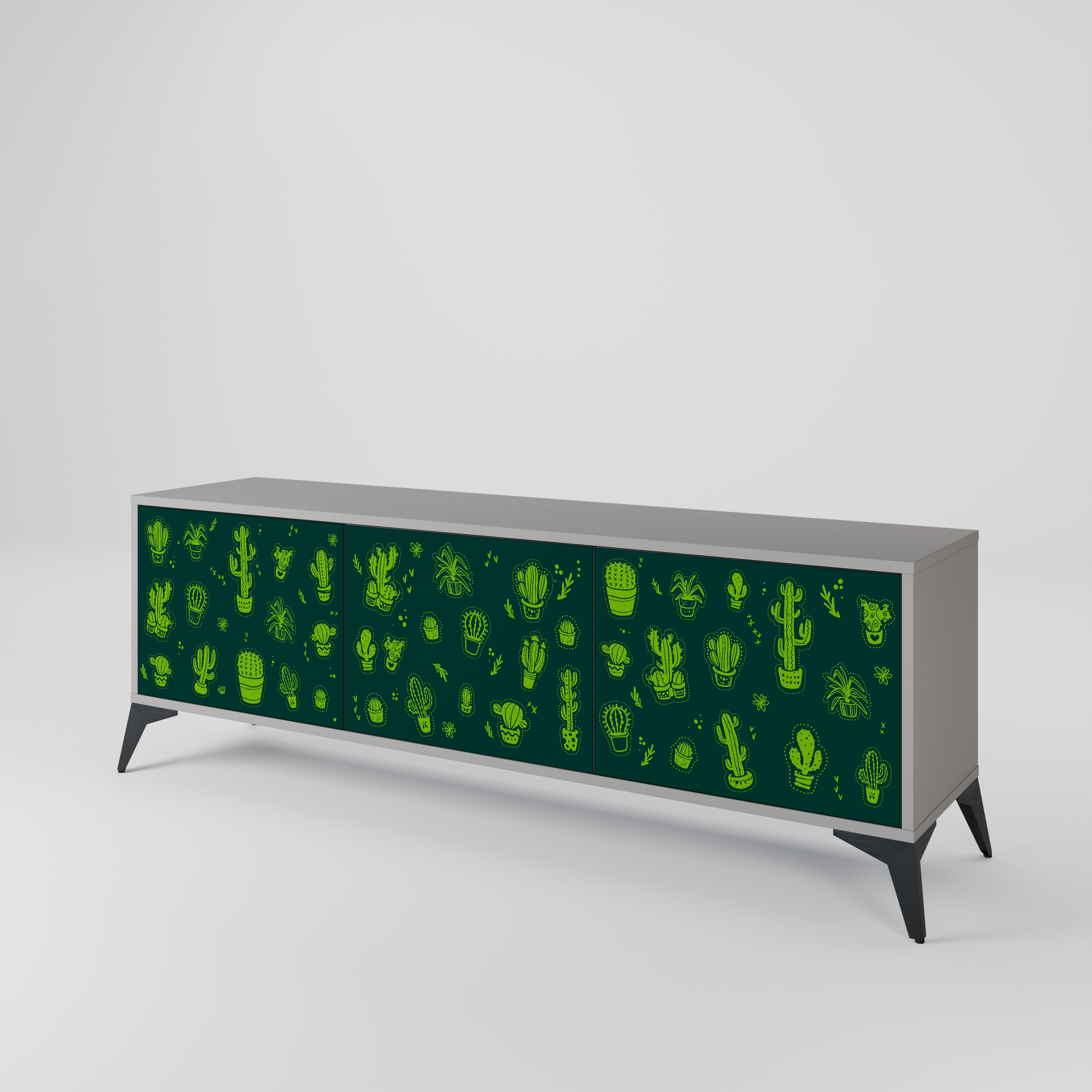 DESERT GREEN Třídveřový TV stolek