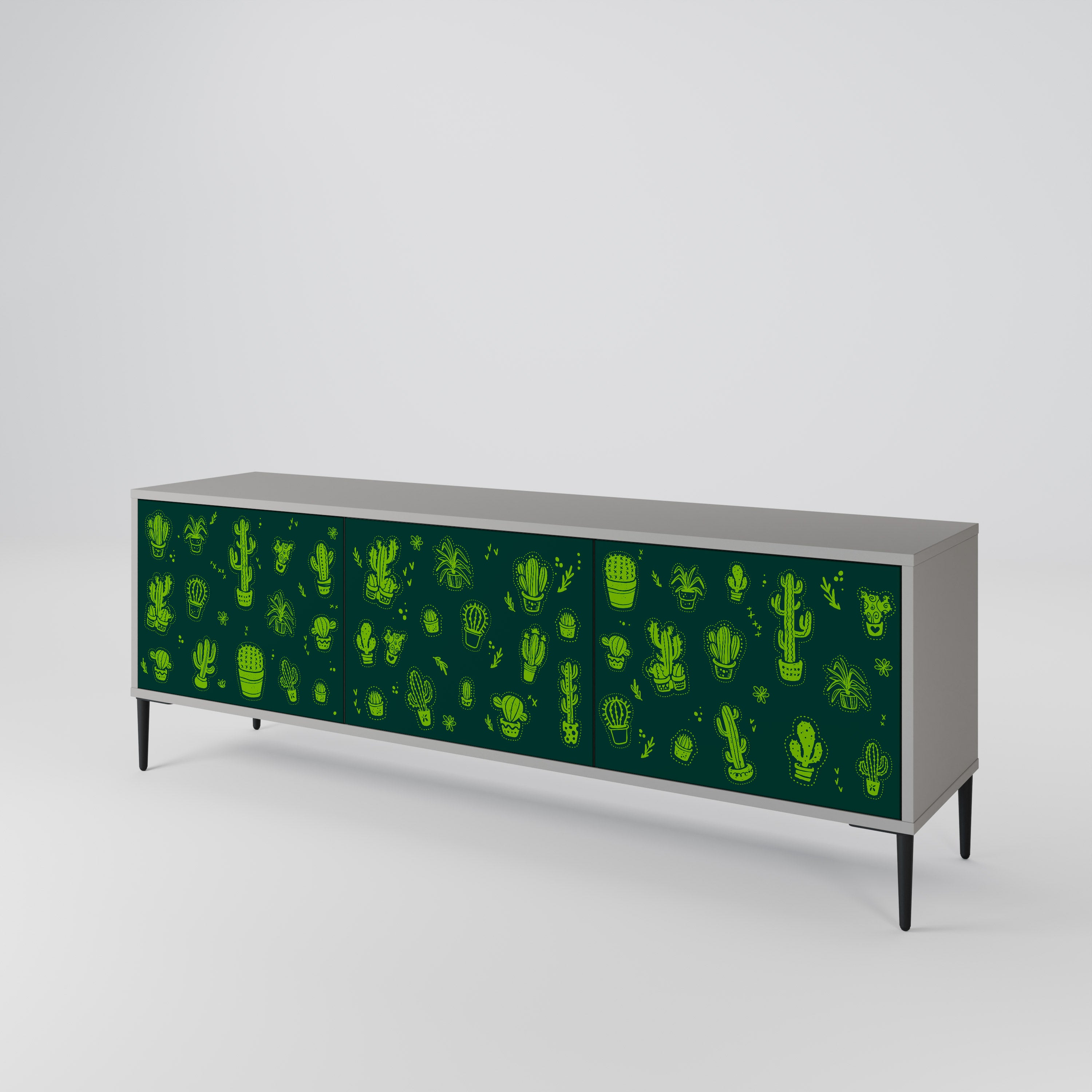 DESERT GREEN Třídveřový TV stolek