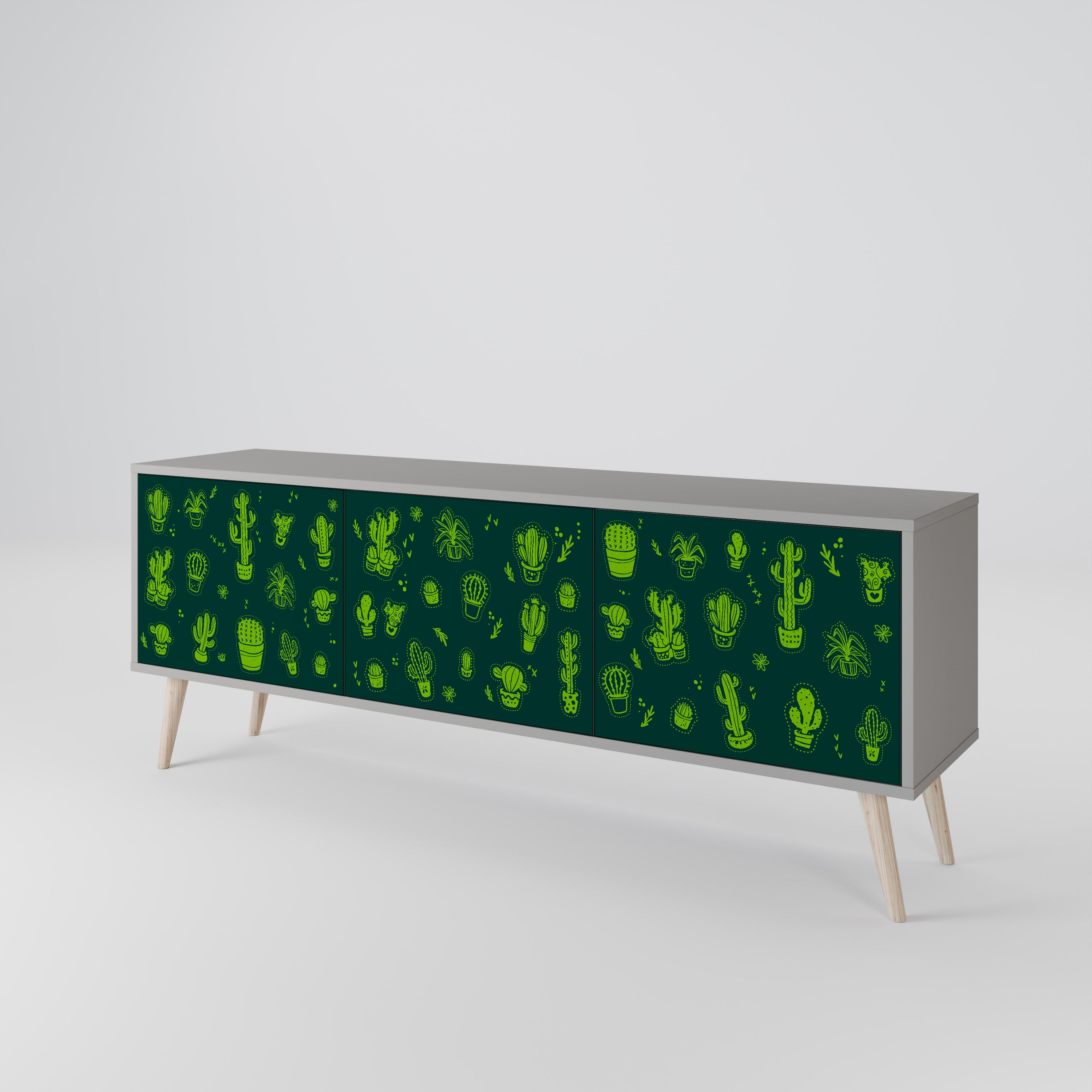 DESERT GREEN Třídveřový TV stolek