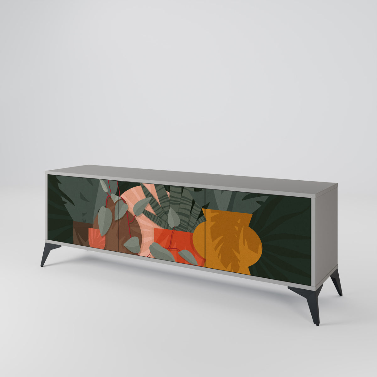 TROPICAL COMPOSITION 3-türiges TV-Lowboard