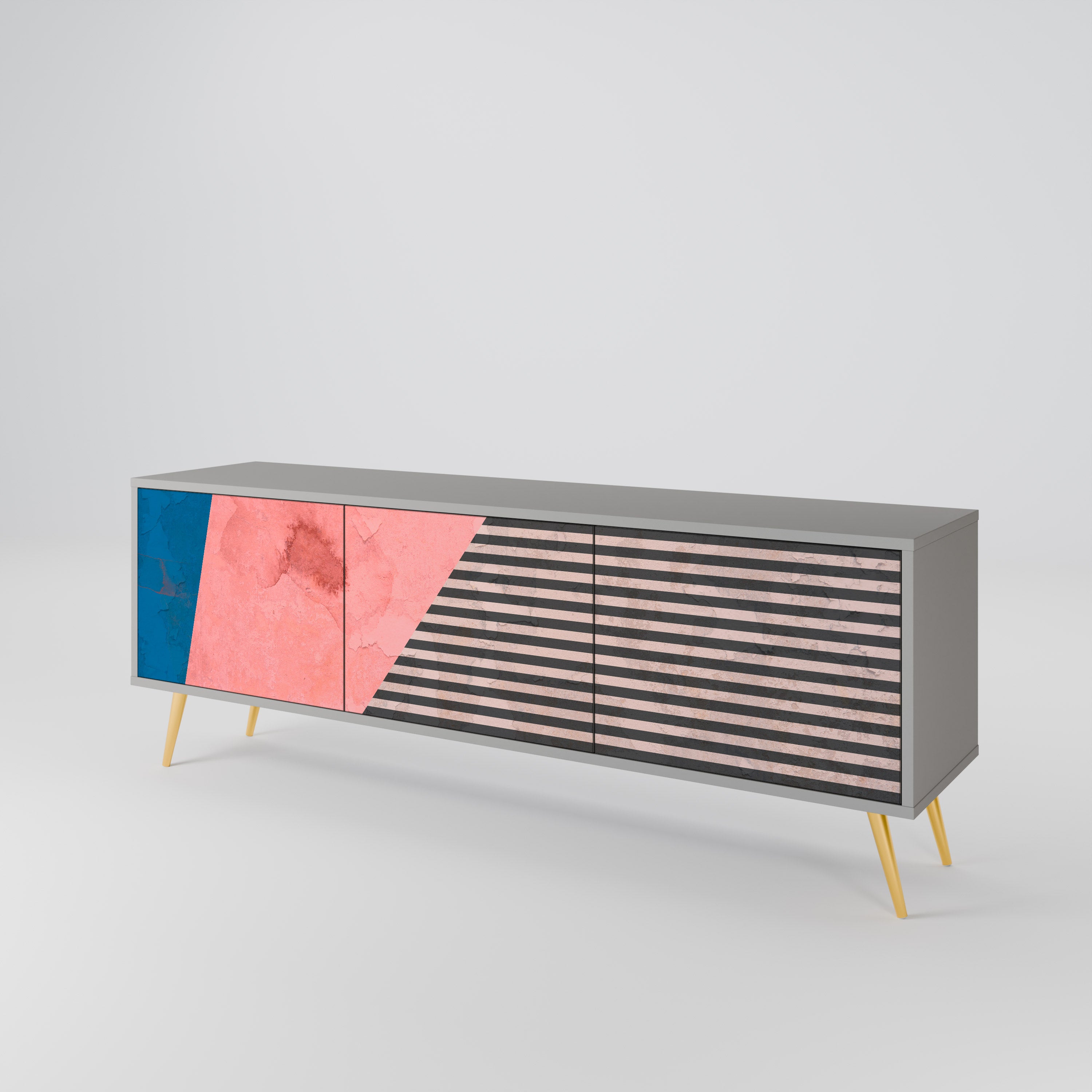 GLAMOROUS STRIPE 3-türiges TV-Lowboard