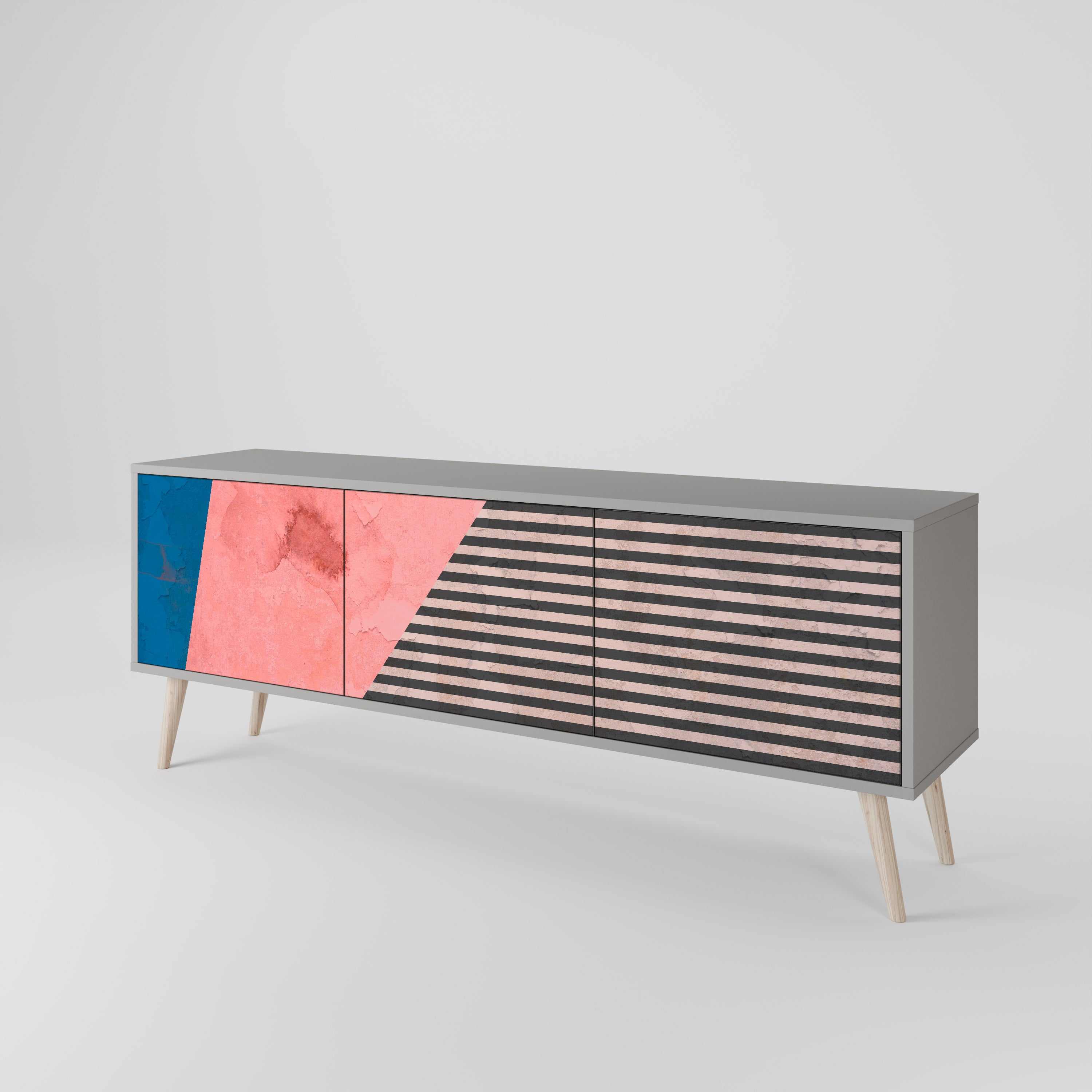 GLAMOROUS STRIPE 3-türiges TV-Lowboard