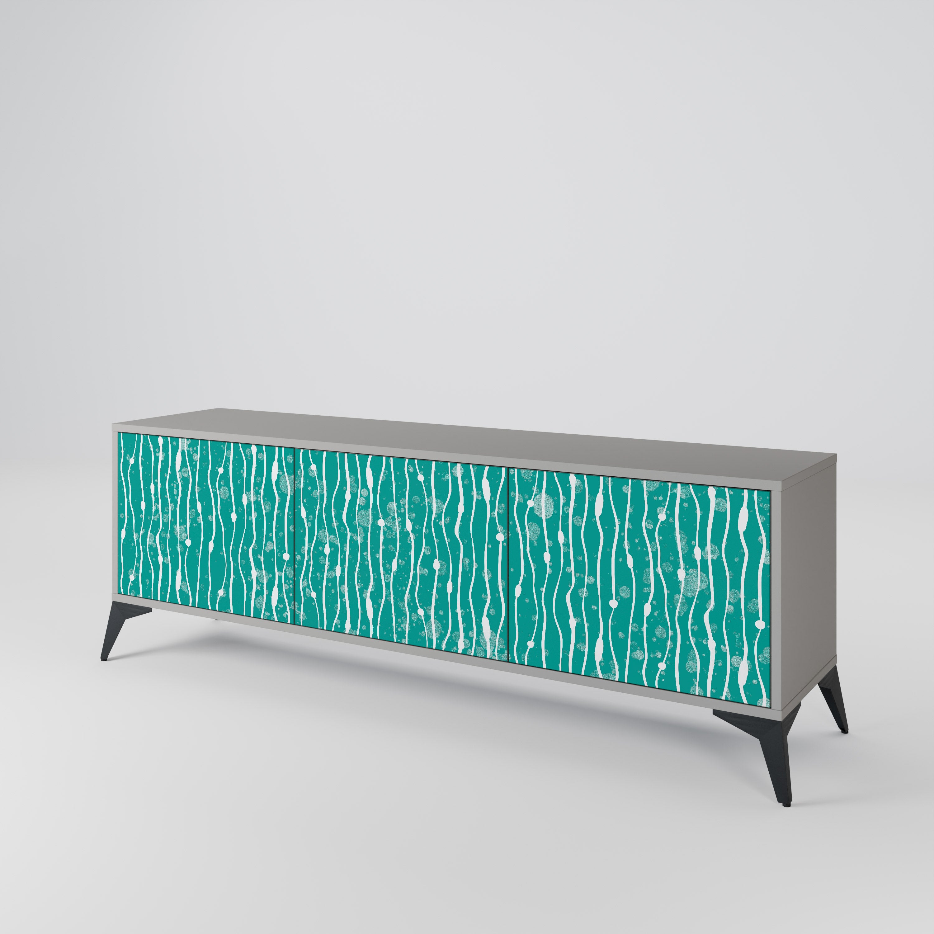 TURQUOISE RAIN 3-türiges TV-Lowboard