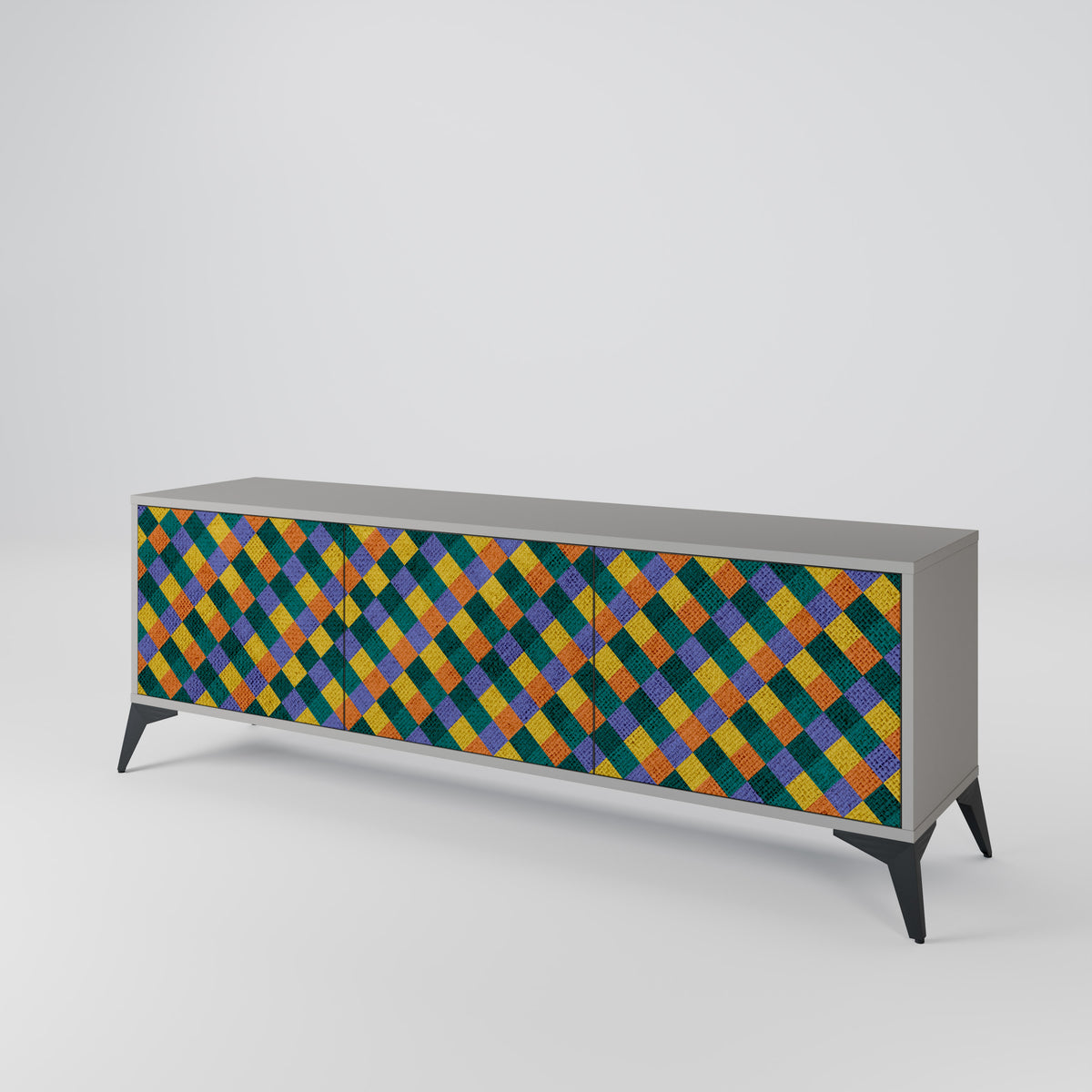 PAINTED SQUARES MIX 3-türiges TV-Lowboard