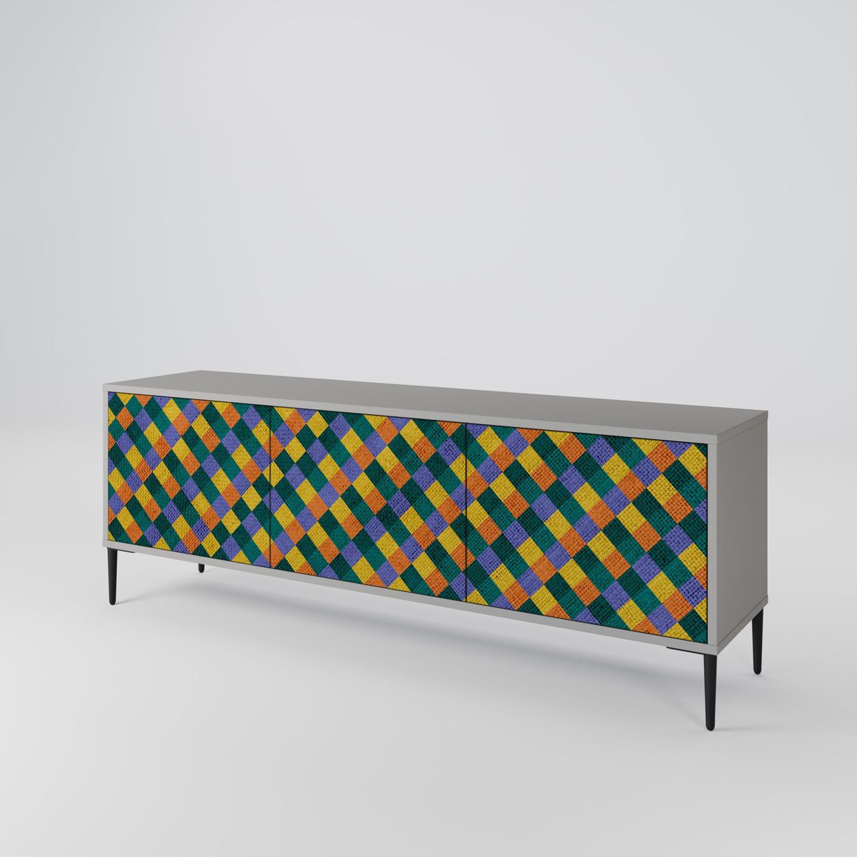 PAINTED SQUARES MIX 3-türiges TV-Lowboard