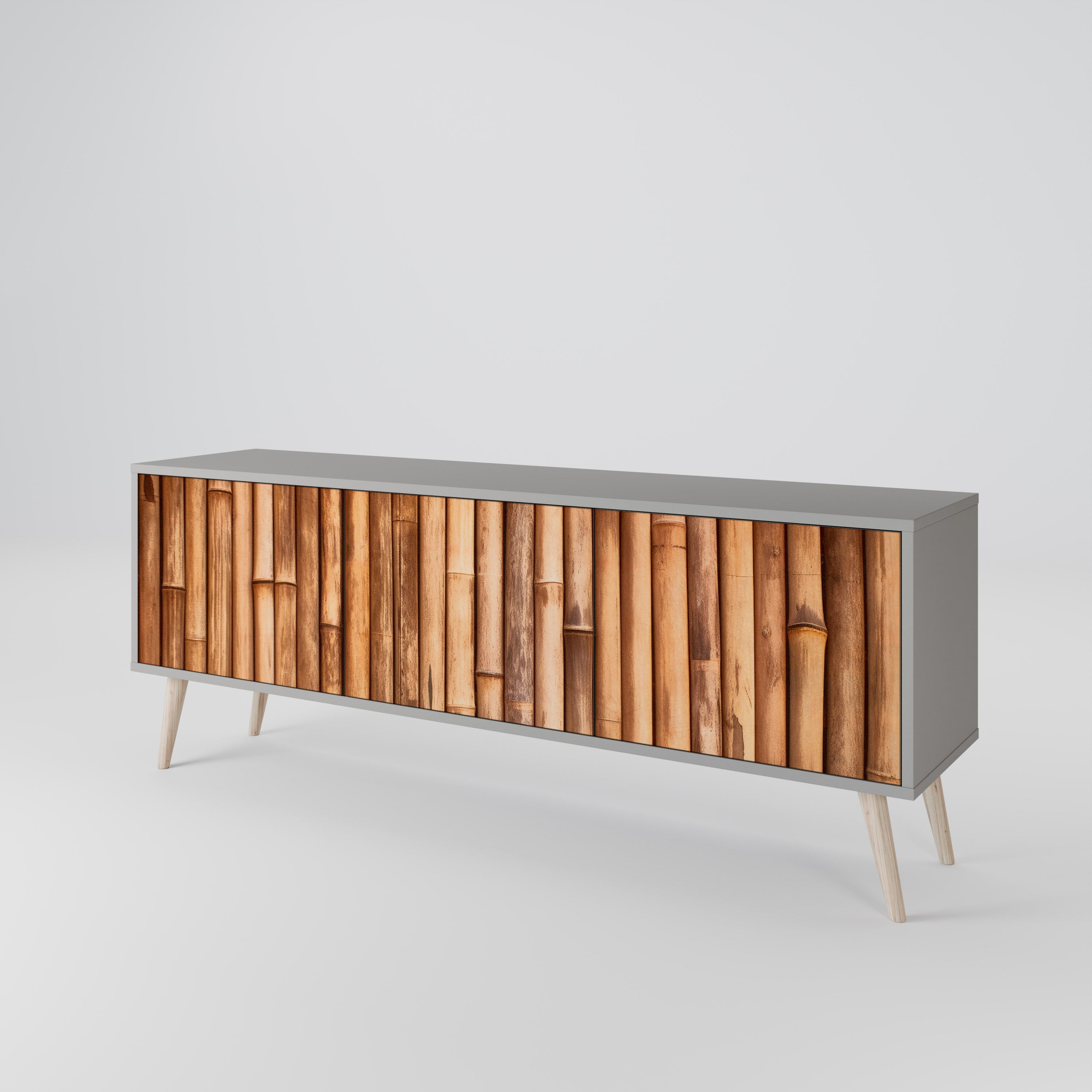NATURAL WOOD Mueble de TV de 3 Puertas