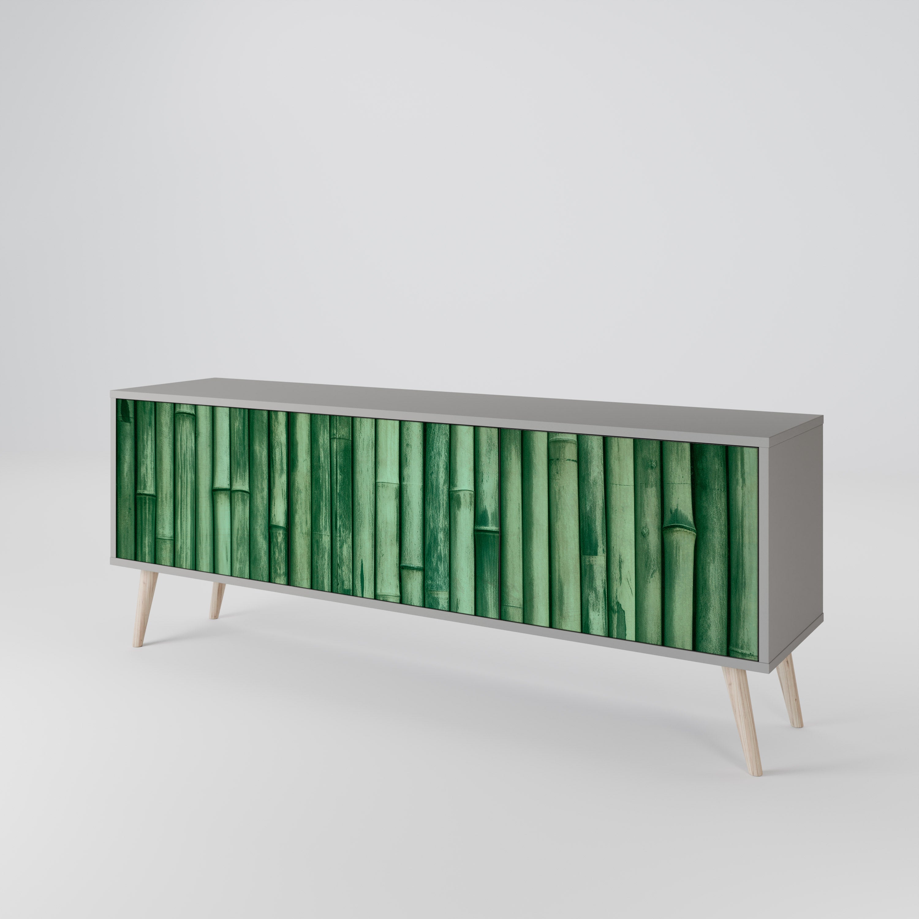NATURAL GREEN Mueble de TV de 3 Puertas