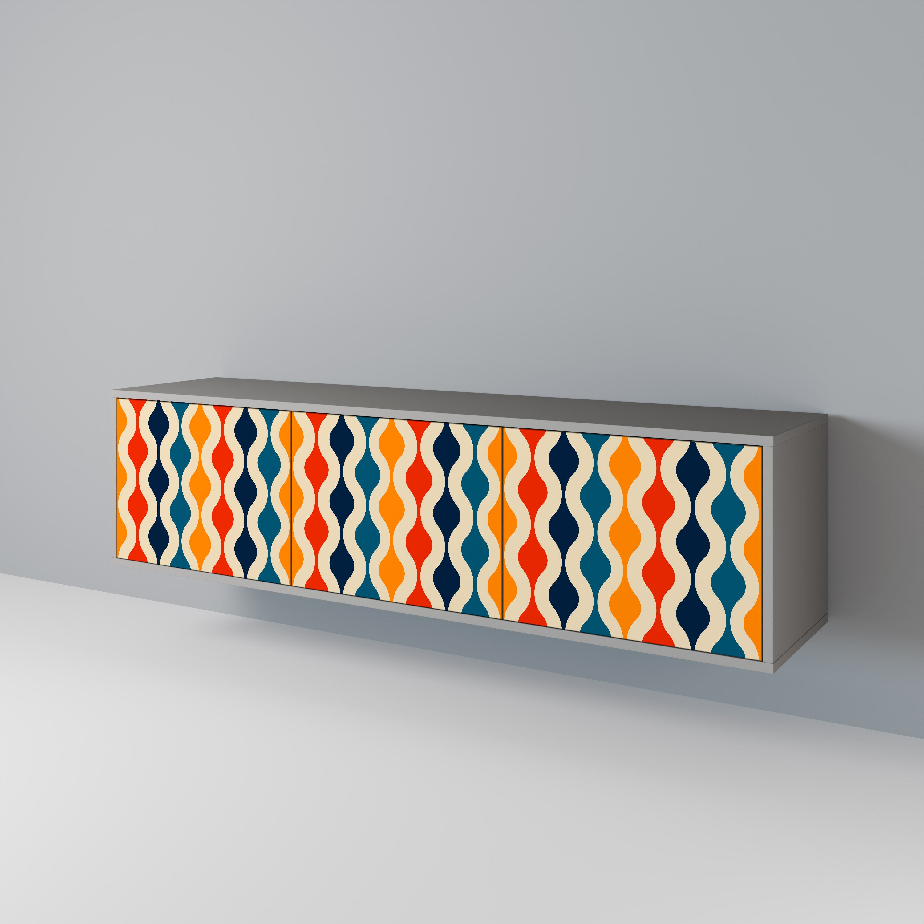 COLORFUL NOSTALGIA Mueble de TV de 3 Puertas