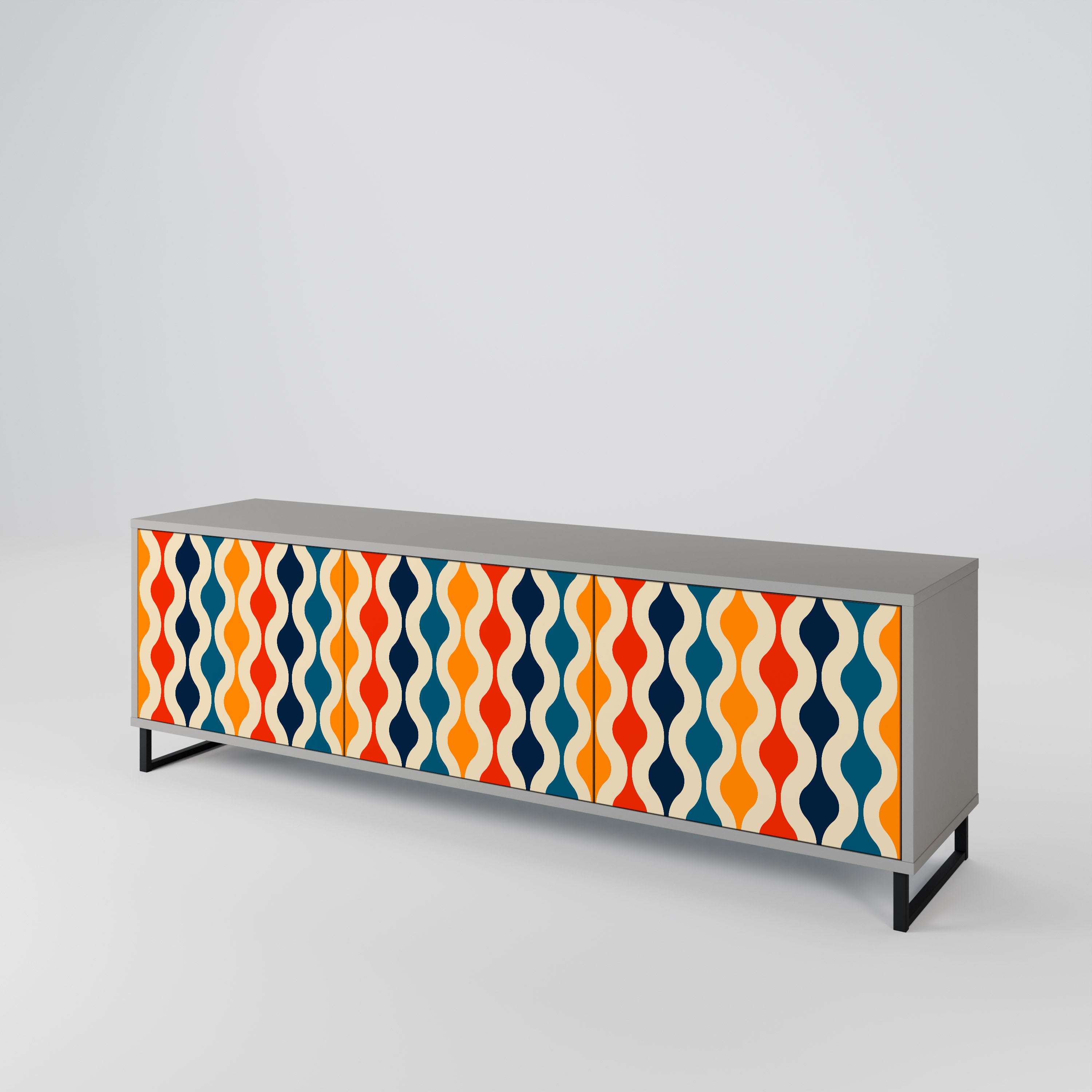 COLORFUL NOSTALGIA Mueble de TV de 3 Puertas