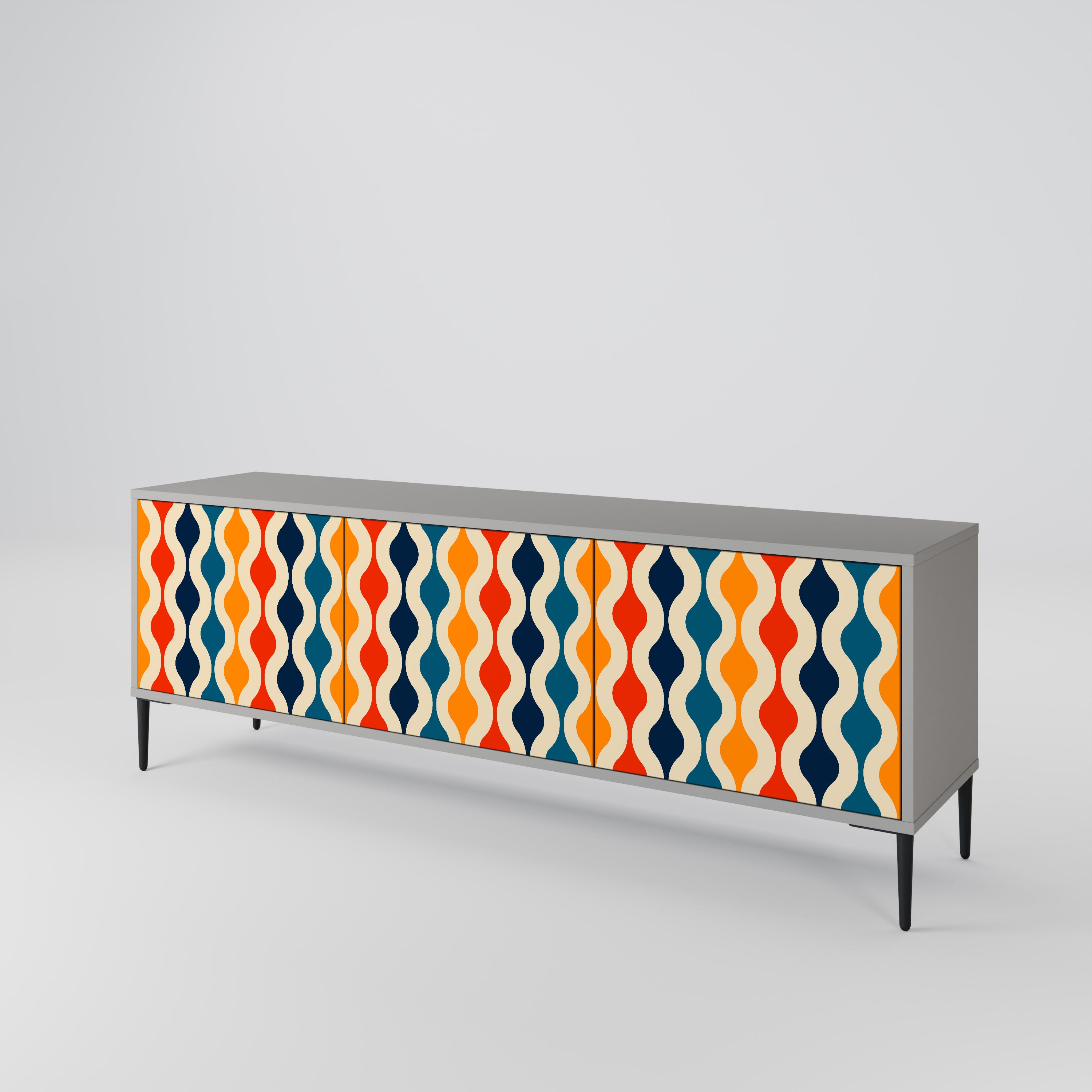 COLORFUL NOSTALGIA Mueble de TV de 3 Puertas
