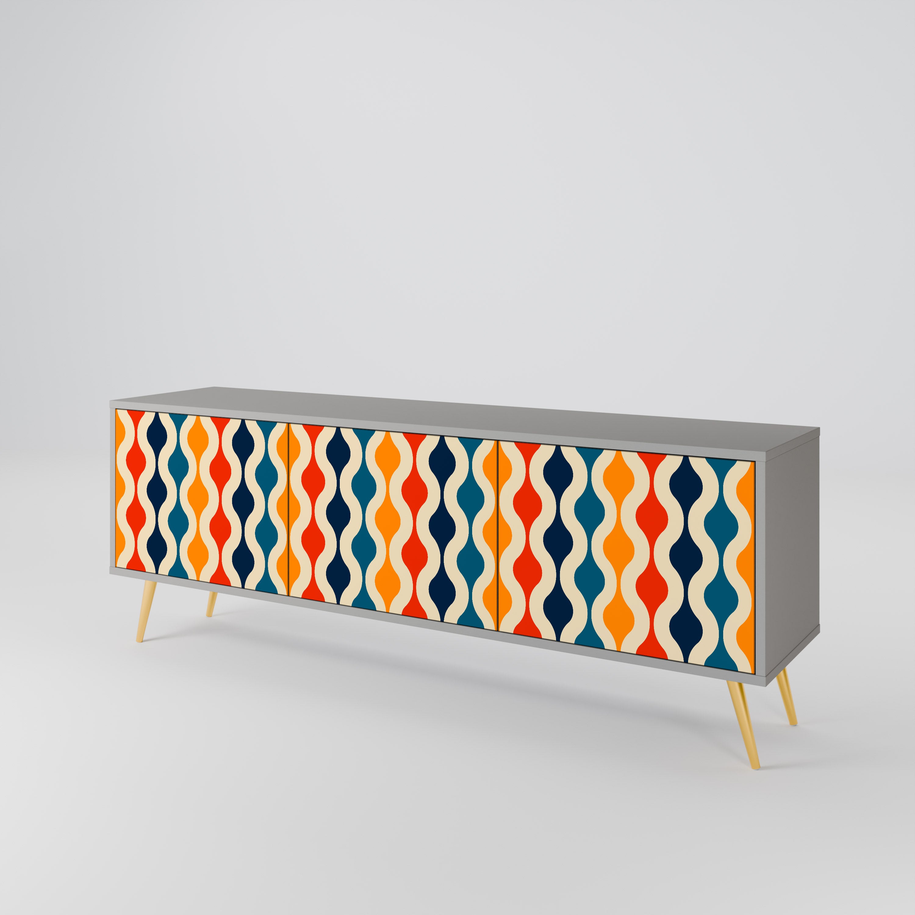 COLORFUL NOSTALGIA Mueble de TV de 3 Puertas