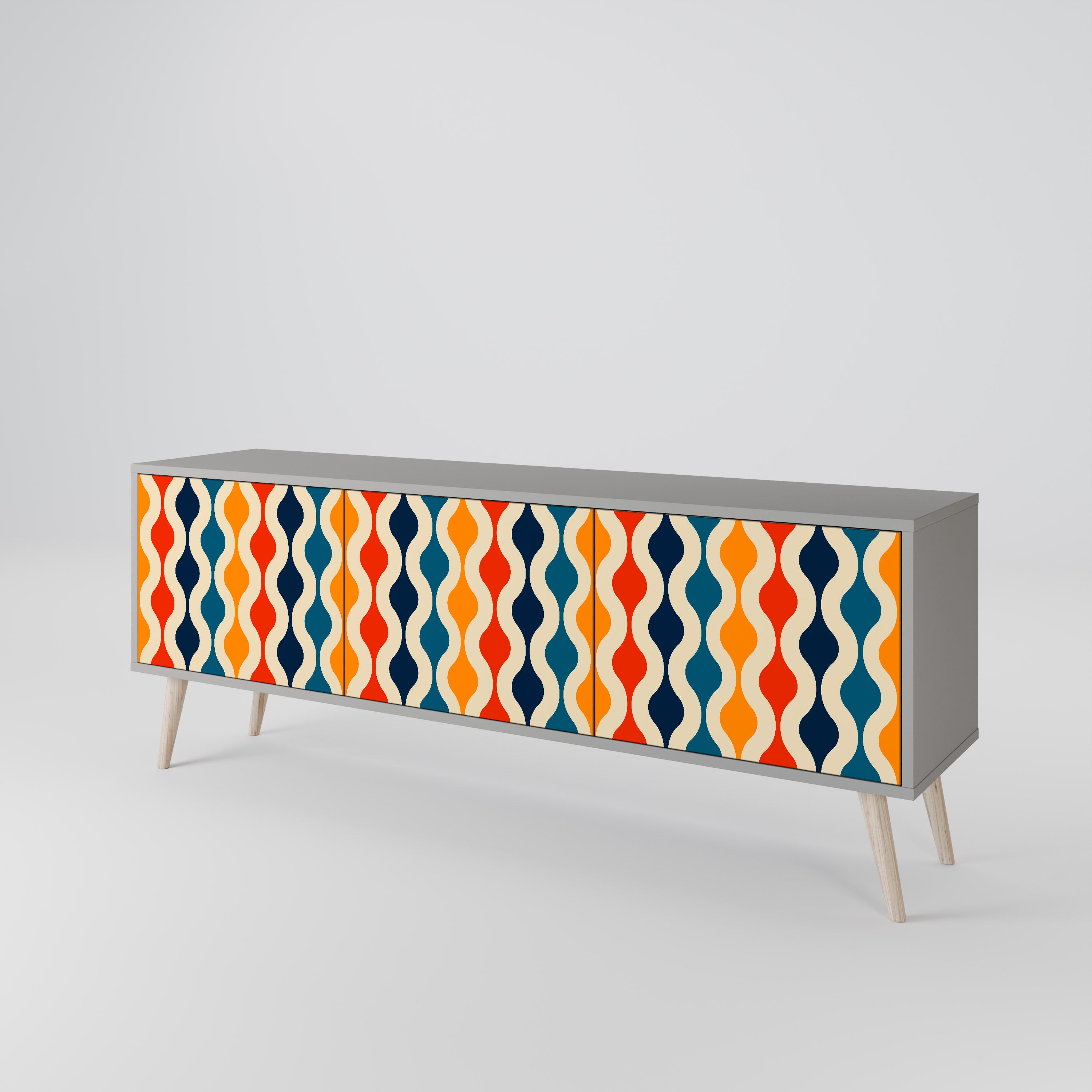 COLORFUL NOSTALGIA Mueble de TV de 3 Puertas
