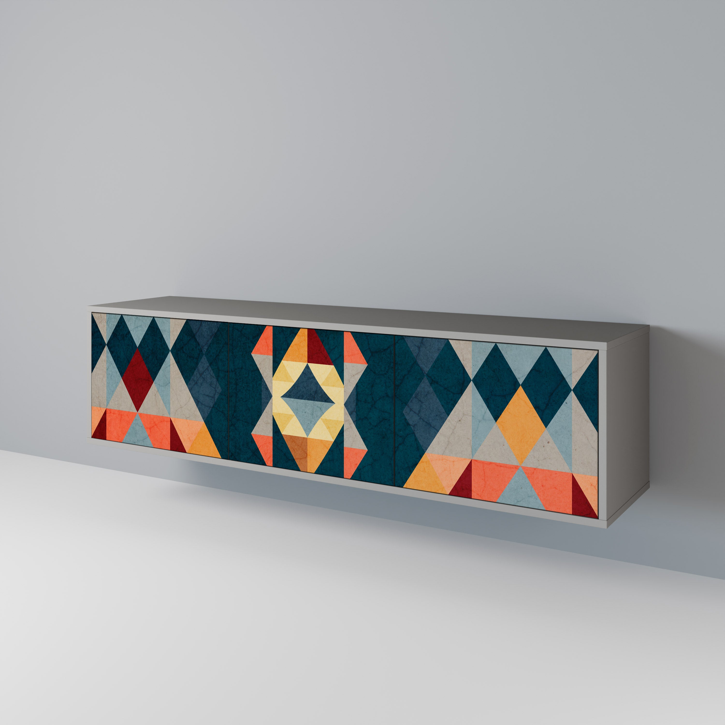 CRACKED ILLUSION Mueble de TV de 3 Puertas