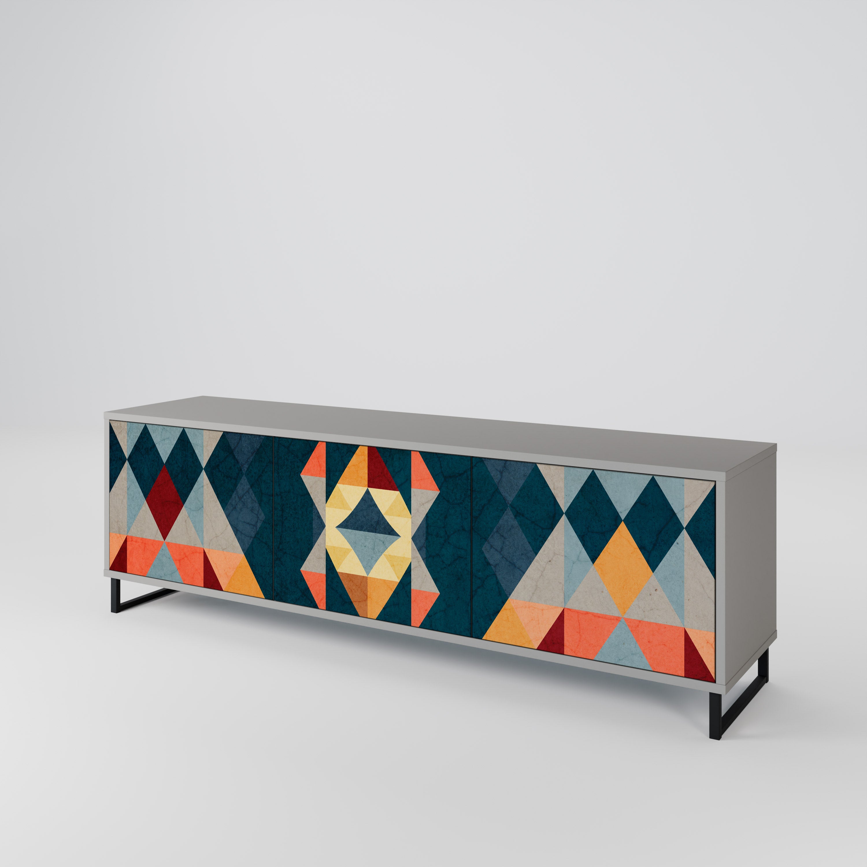 CRACKED ILLUSION Mueble de TV de 3 Puertas