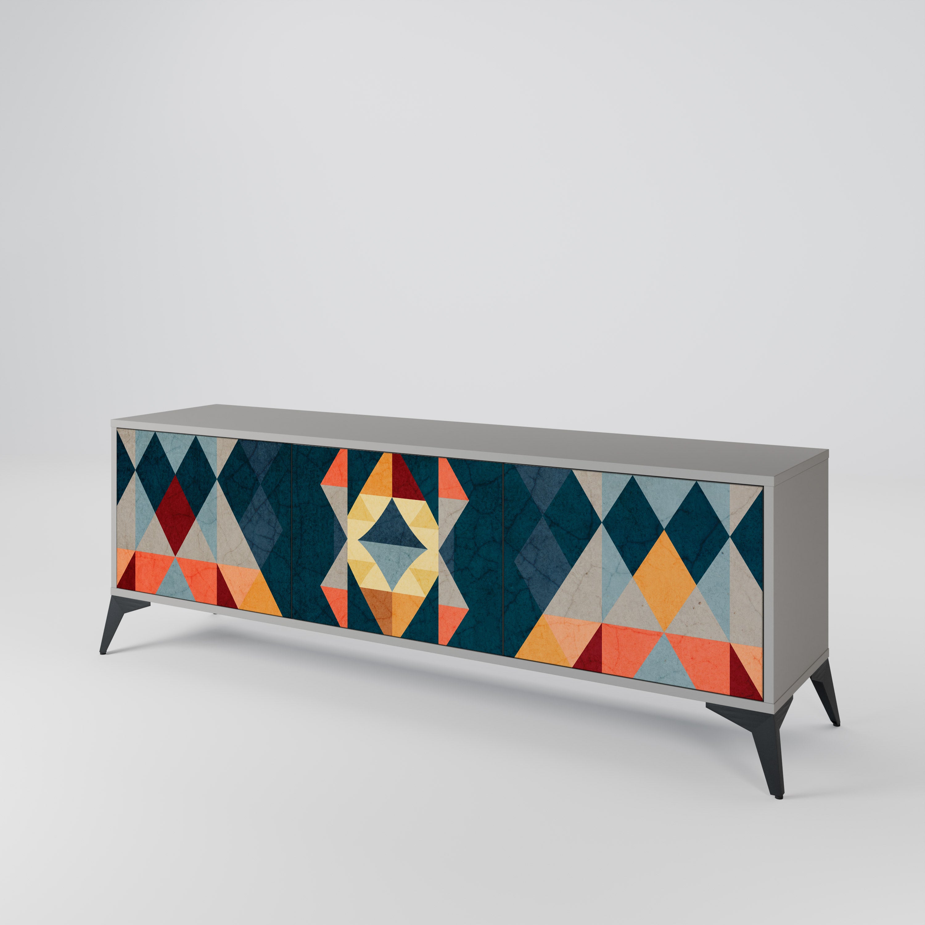 CRACKED ILLUSION Mueble de TV de 3 Puertas