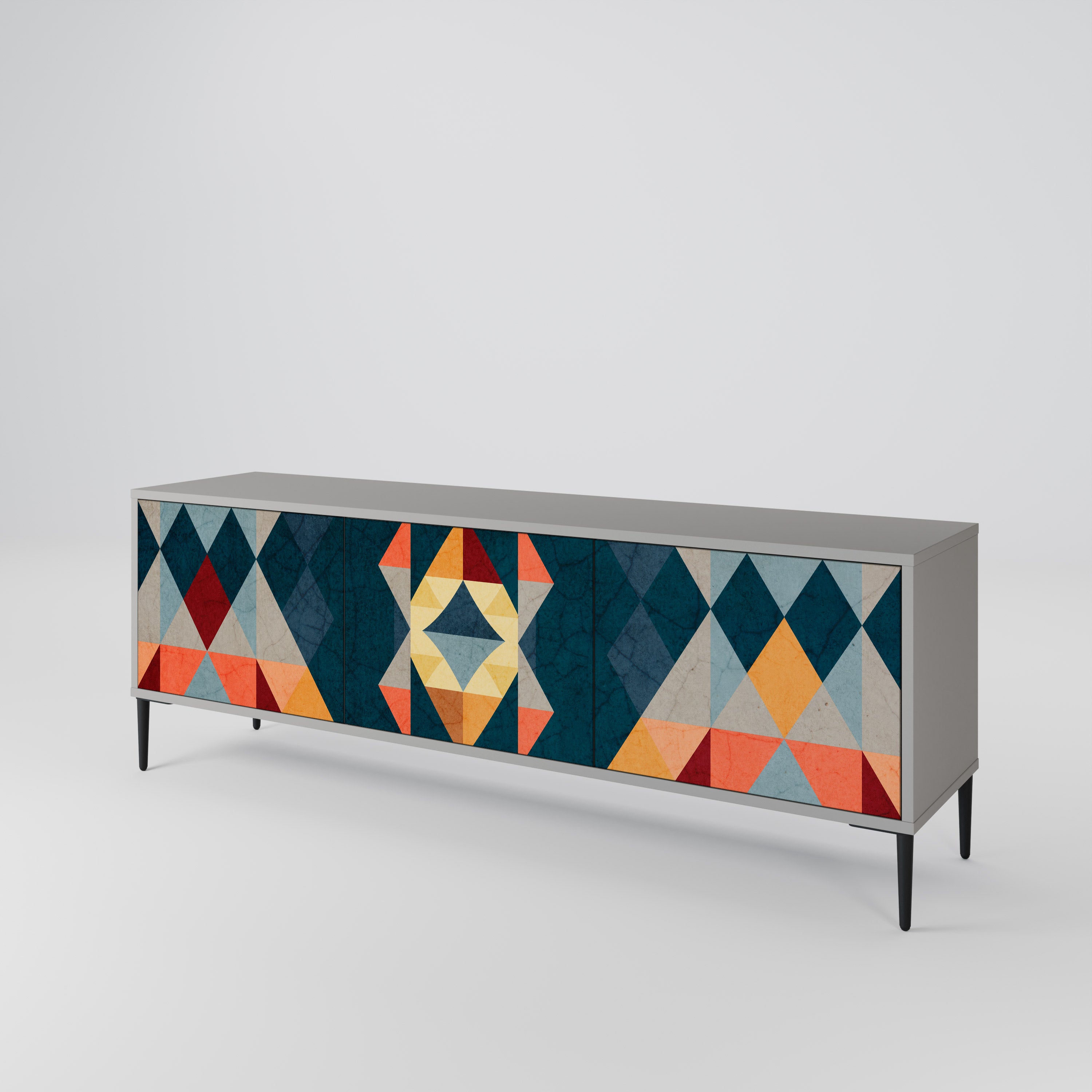 CRACKED ILLUSION Mueble de TV de 3 Puertas