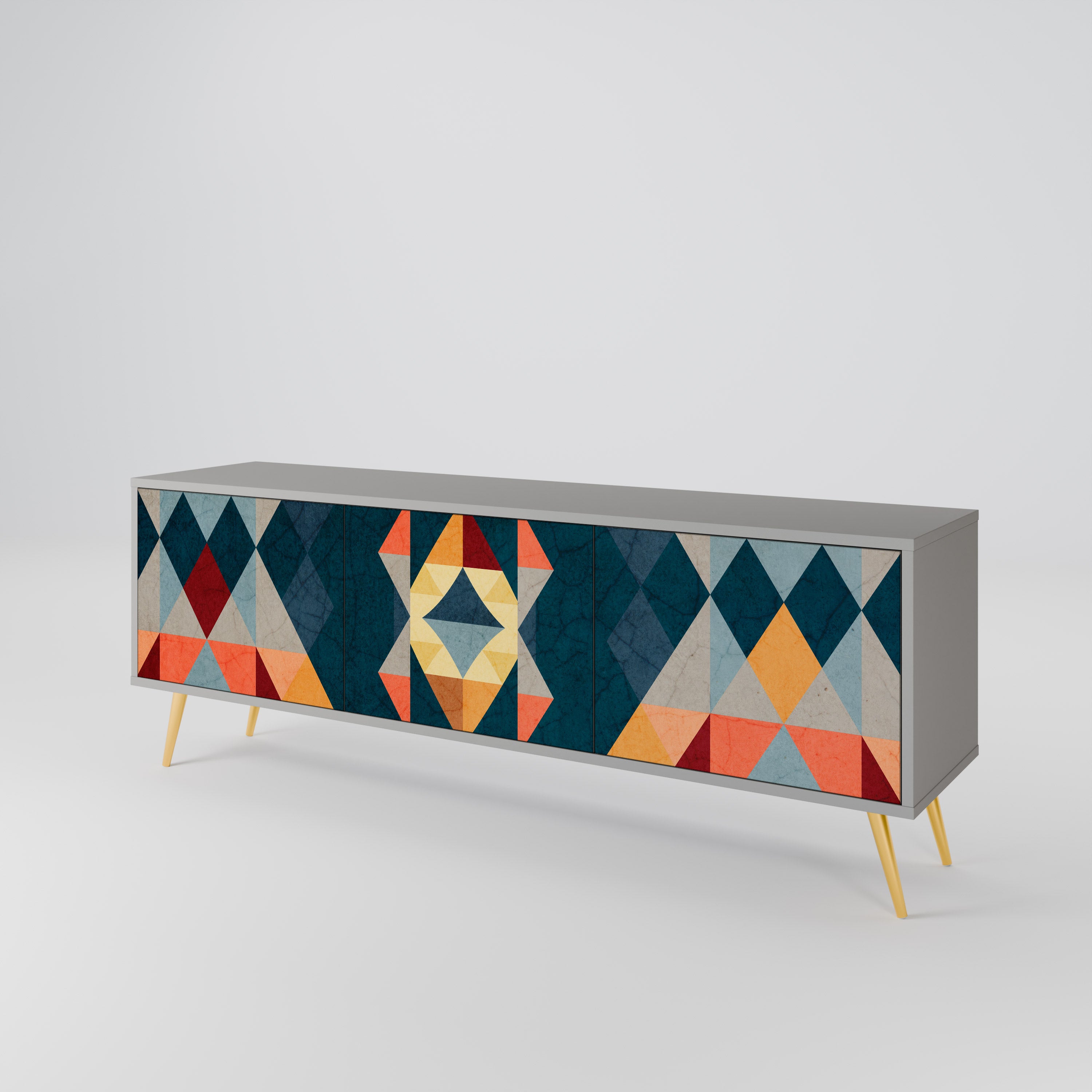 CRACKED ILLUSION Mueble de TV de 3 Puertas