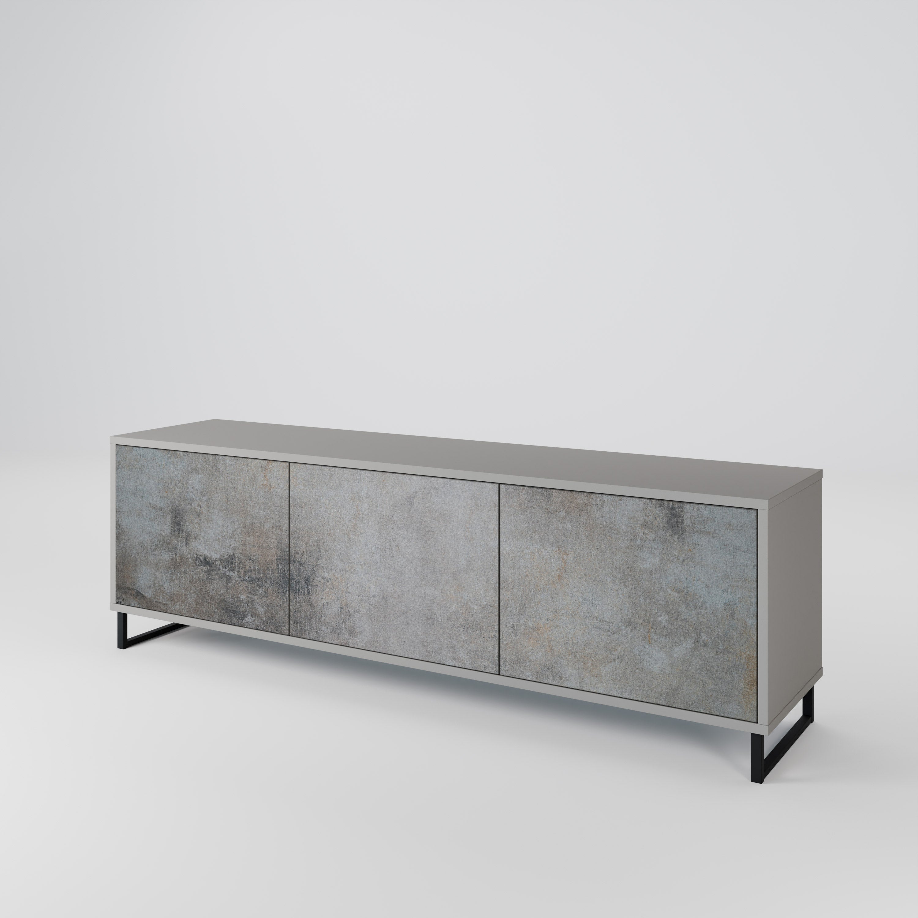 CONCRETE WALL Mueble de TV de 3 Puertas